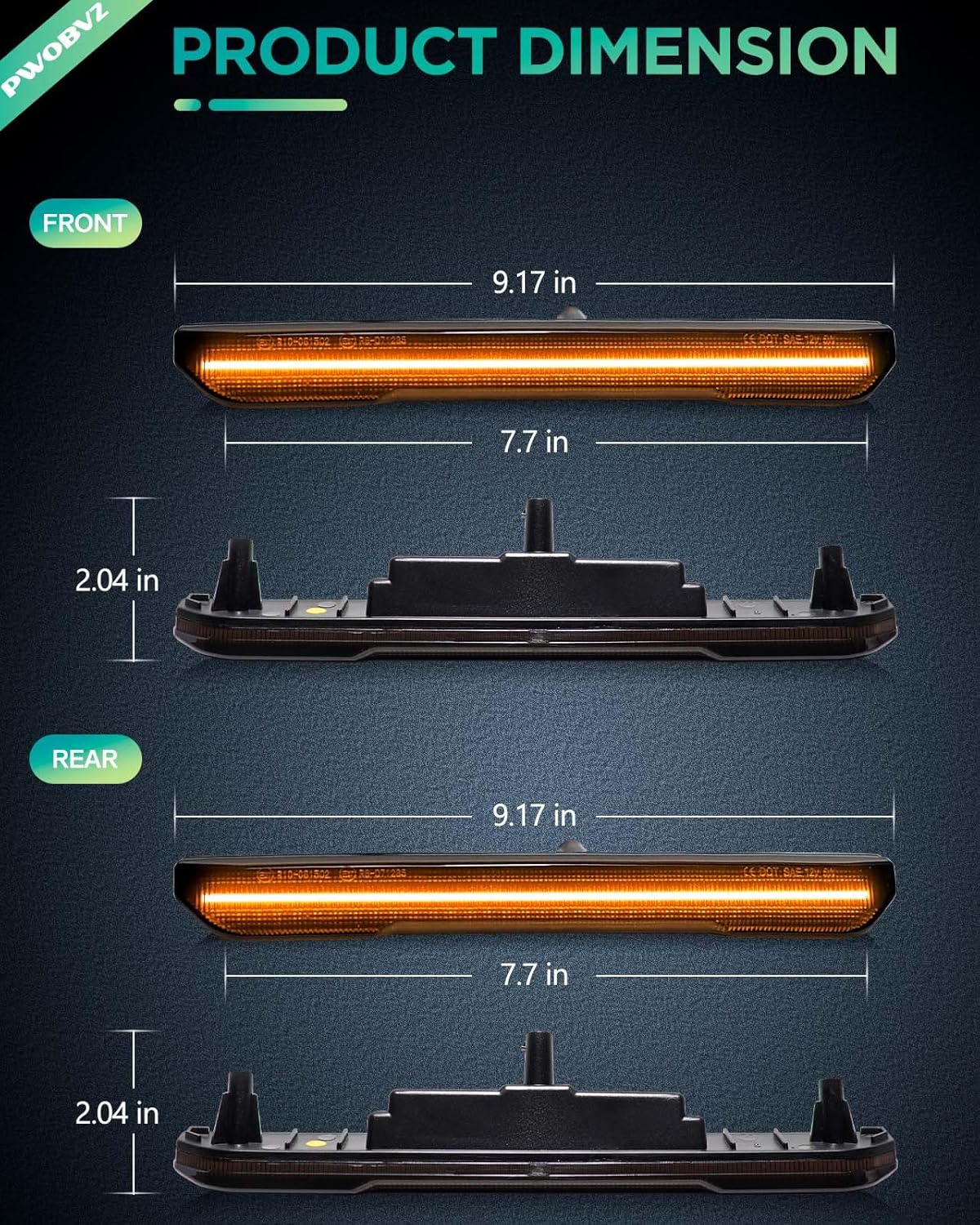 PWOBVZ Luz de marcador lateral LED ámbar con lente ahumada para camioneta GMC Sierra 2500HD 3500HD 2020 2021 2022 2023 2024, lámpara de posición de