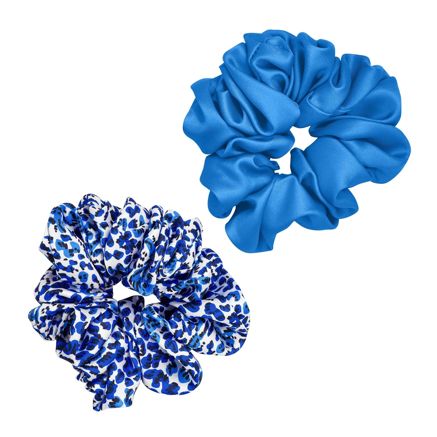 Lilly Pulitzer Juego de 2 coleteros grandes, paquete de 2 bandas elásticas de satén, lindas cintas para el cabello para mujeres y niñas,