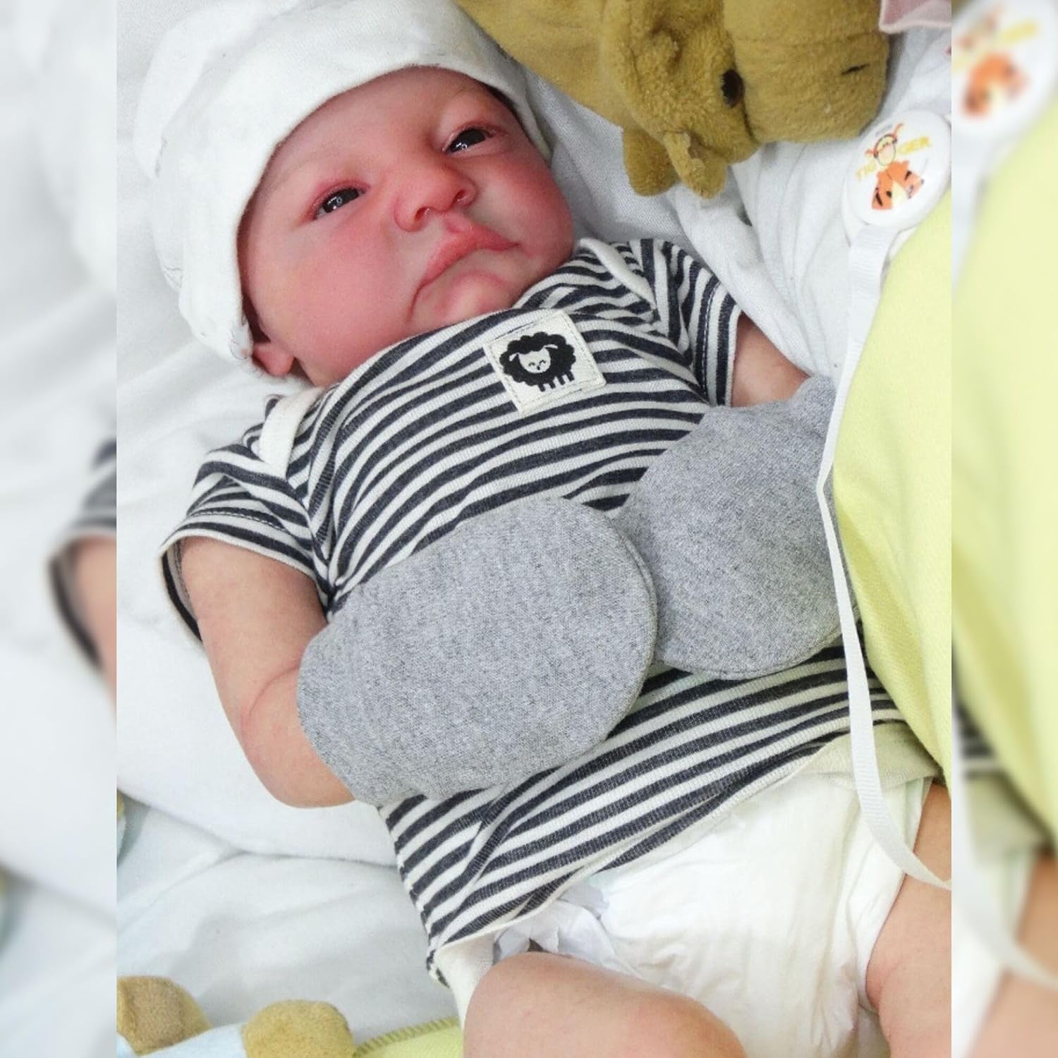 cosheng Muñecas de bebé Reborn de silicona de cuerpo completo para niños, 19 pulgadas, muñeca realista recién nacida, juguete de silicona para niños