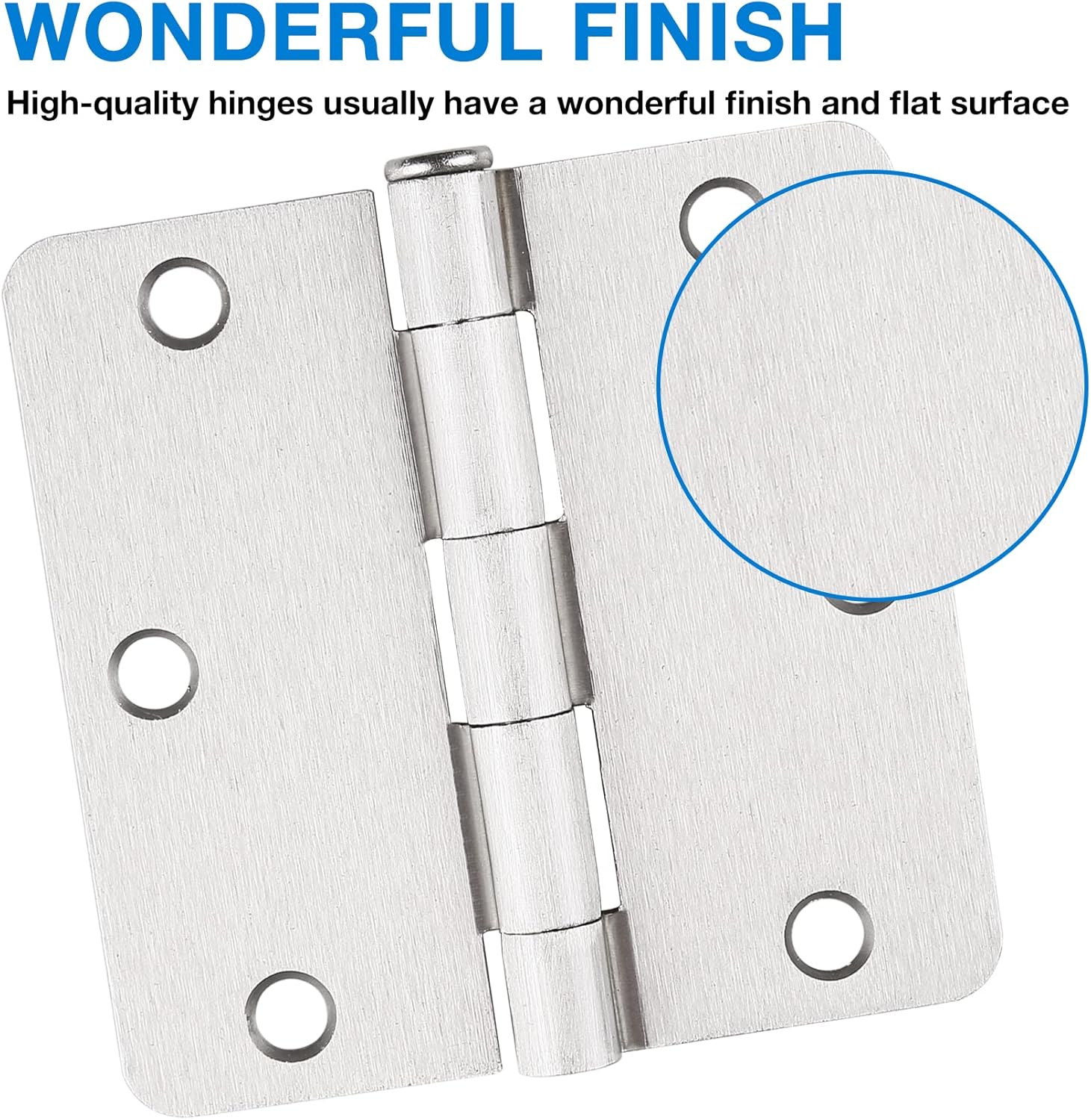 Paquete de 24 bisagras de puerta de níquel cepillado para puertas, bisagras de puerta interior de 3 12, bisagras de níquel satinado de 3.5 x 3.5