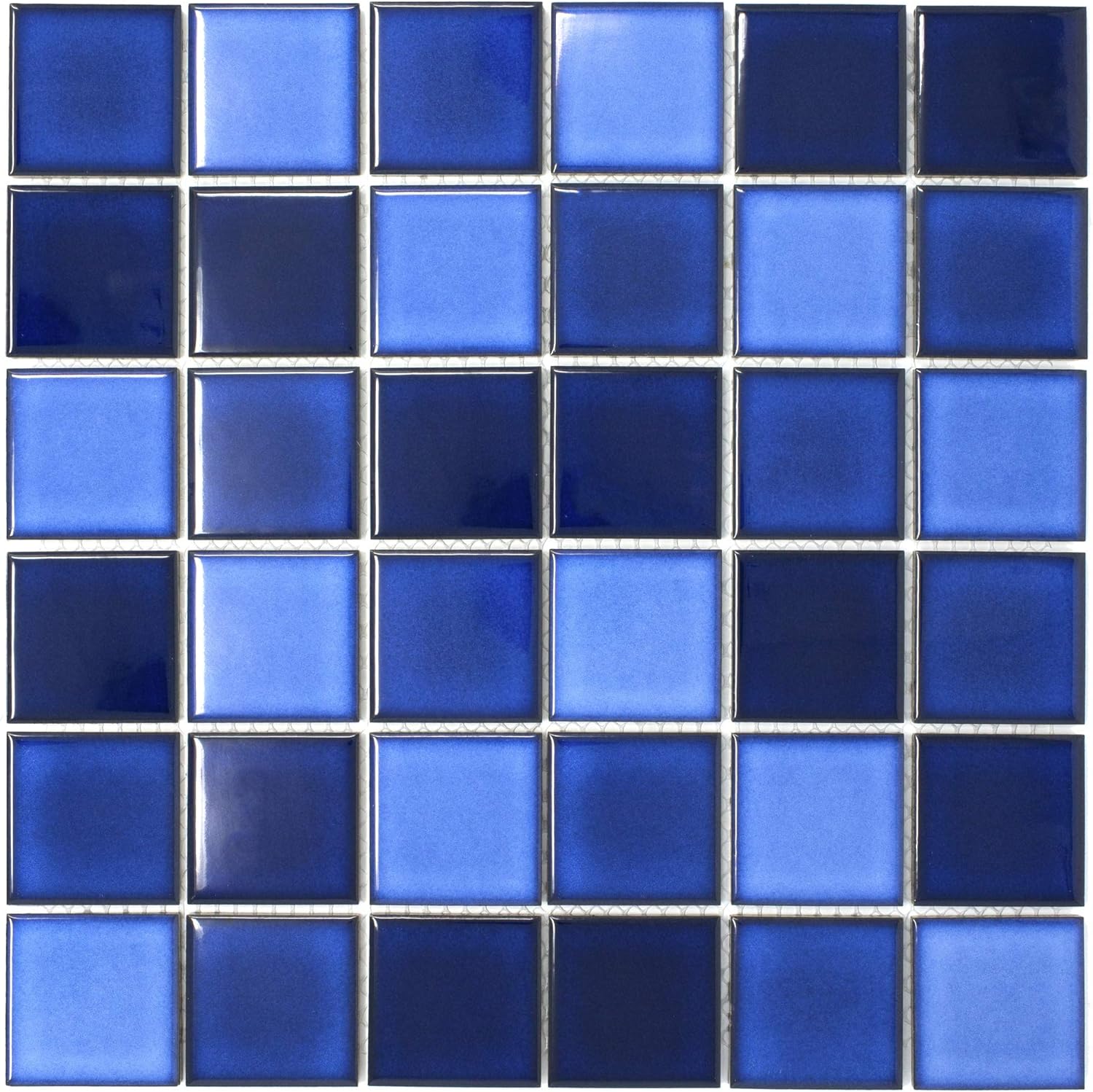 BT-PM22 – Azulejo cuadrado de porcelana azul marino (acabado pulido) de 2 x 2 pulgadas (acabado pulido) y azulejos de mosaico de piscina 11-34