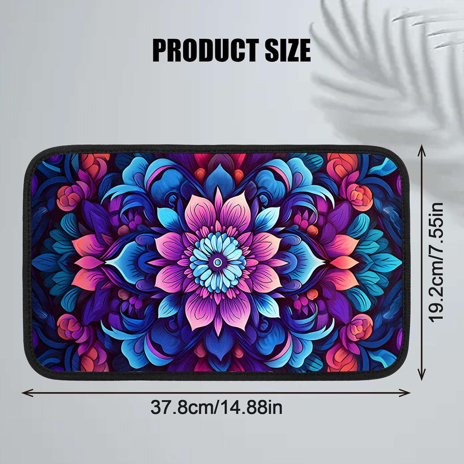 xbrtaia Funda para reposabrazos de consola central, reposabrazos de mandala, 7.5 x 12.6 pulgadas, bonita almohadilla de caja de reposabrazos
