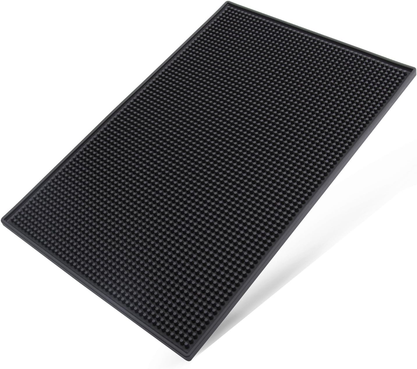 Facmogu Tapete de goma de 18 x 12 pulgadas, color negro, resistente, de PVC, secado de platos húmedos, antideslizante, resistente al calor, para