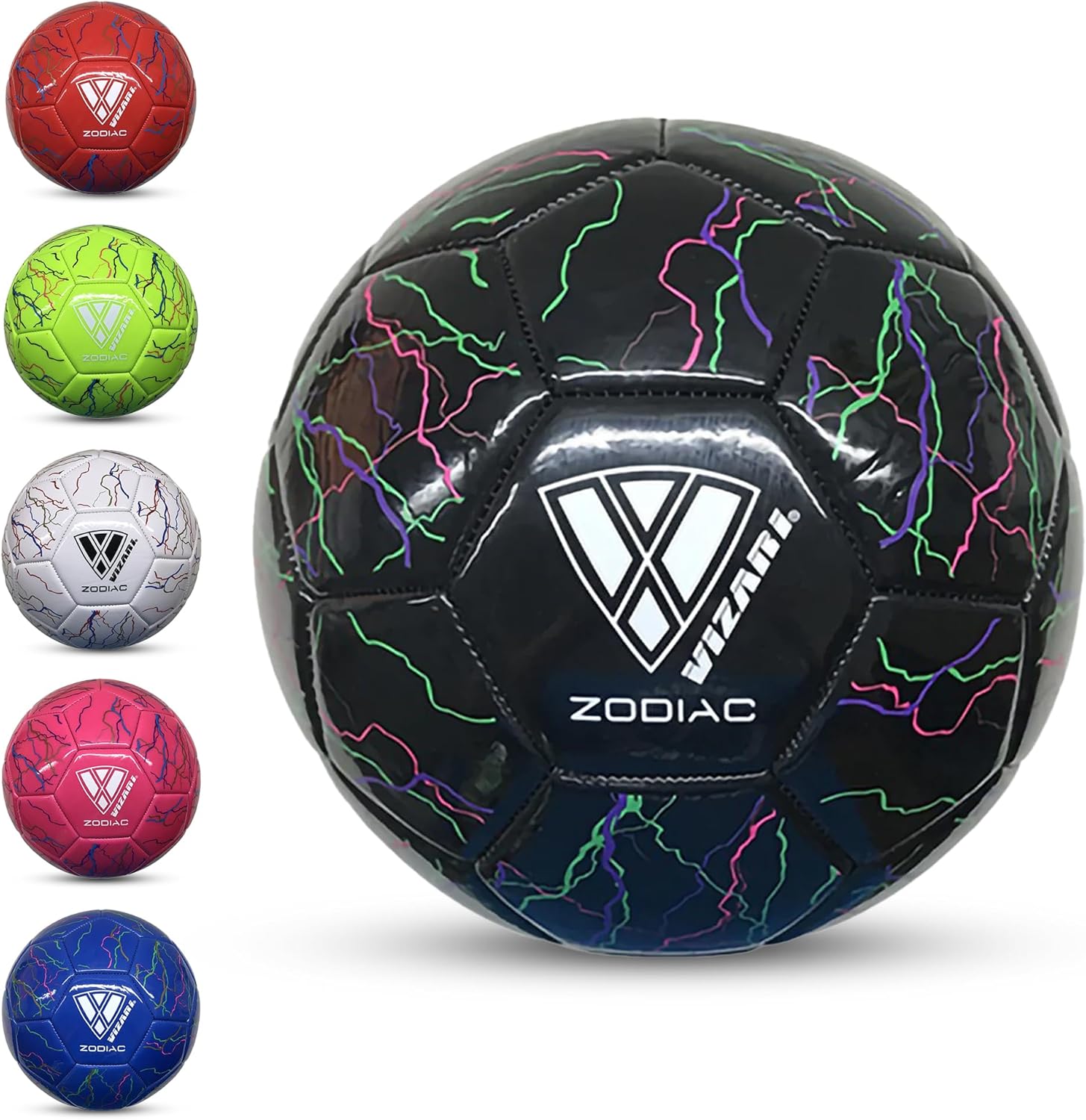 Vizari Zodiac Balón de fútbol para entrenamiento al aire libre y juego divertido  Pelota de fútbol al aire libre con vejiga de goma y cuero