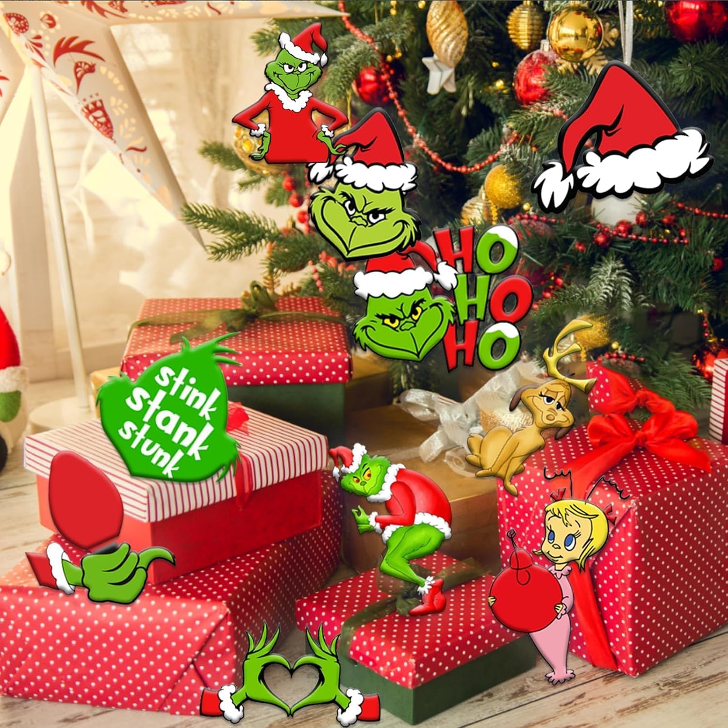 24 adornos de madera de Navidad, adornos de árbol de Navidad, adornos colgantes de madera de Navidad para Navidad, vacaciones, Año Nuevo, invierno,