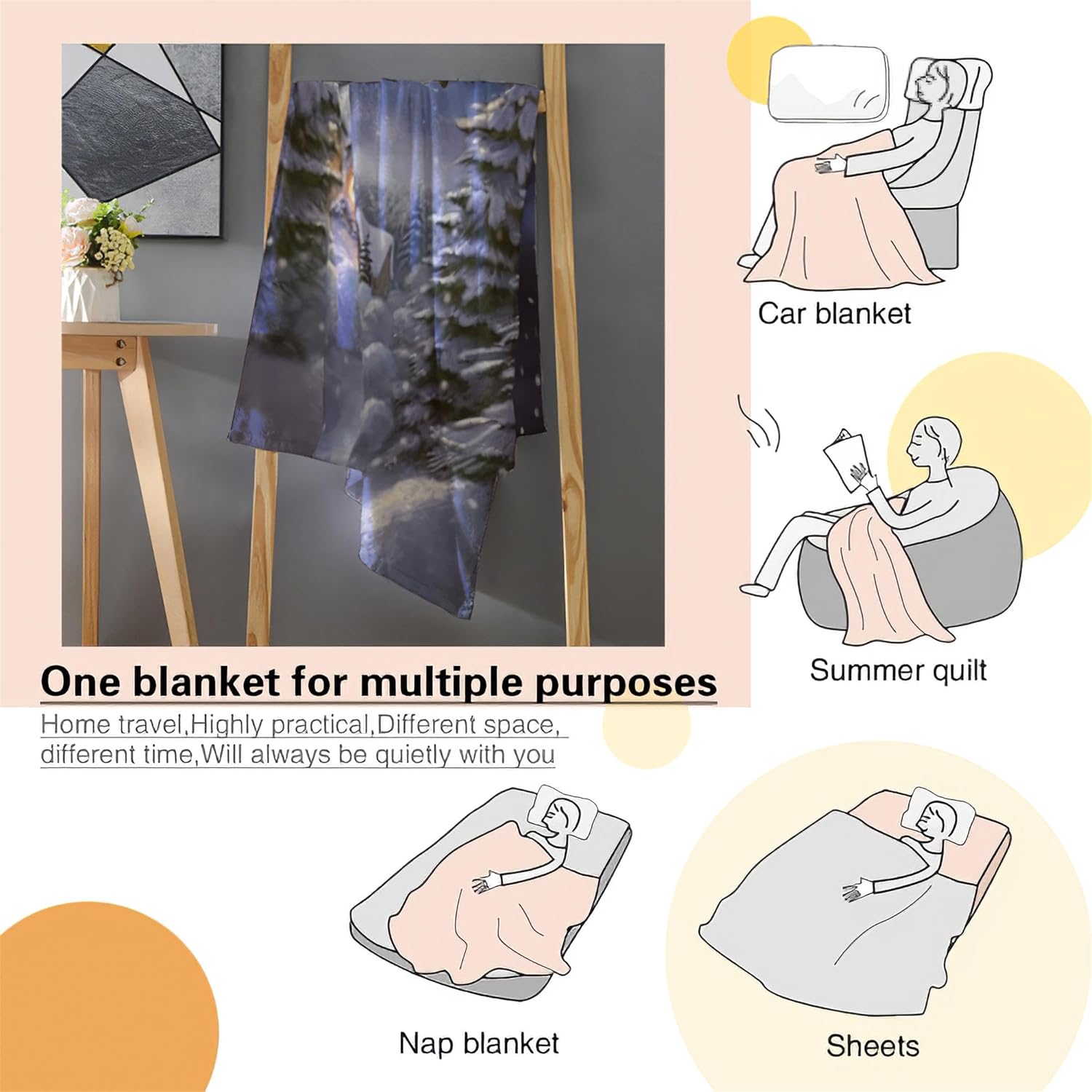 Manta de felpa de Papá Noel, manta de Navidad y manta cálida para sofá, dormitorio, dormitorio, 50 x 40 pulgadas