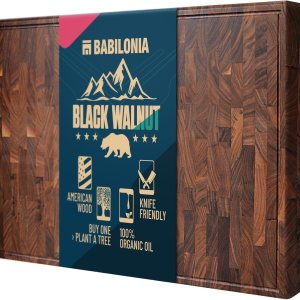 Tabla de cortar americana de nogal negro (extra gruesa de 1,7 pulgadas), calidad premium y bloque de carnicero profesional. Tabla de cortar de Tabla de cortar americana de nogal negro (extra gruesa de 1,7 pulgadas), calidad premium y bloque de carnicero profesional. Tabla de cortar de