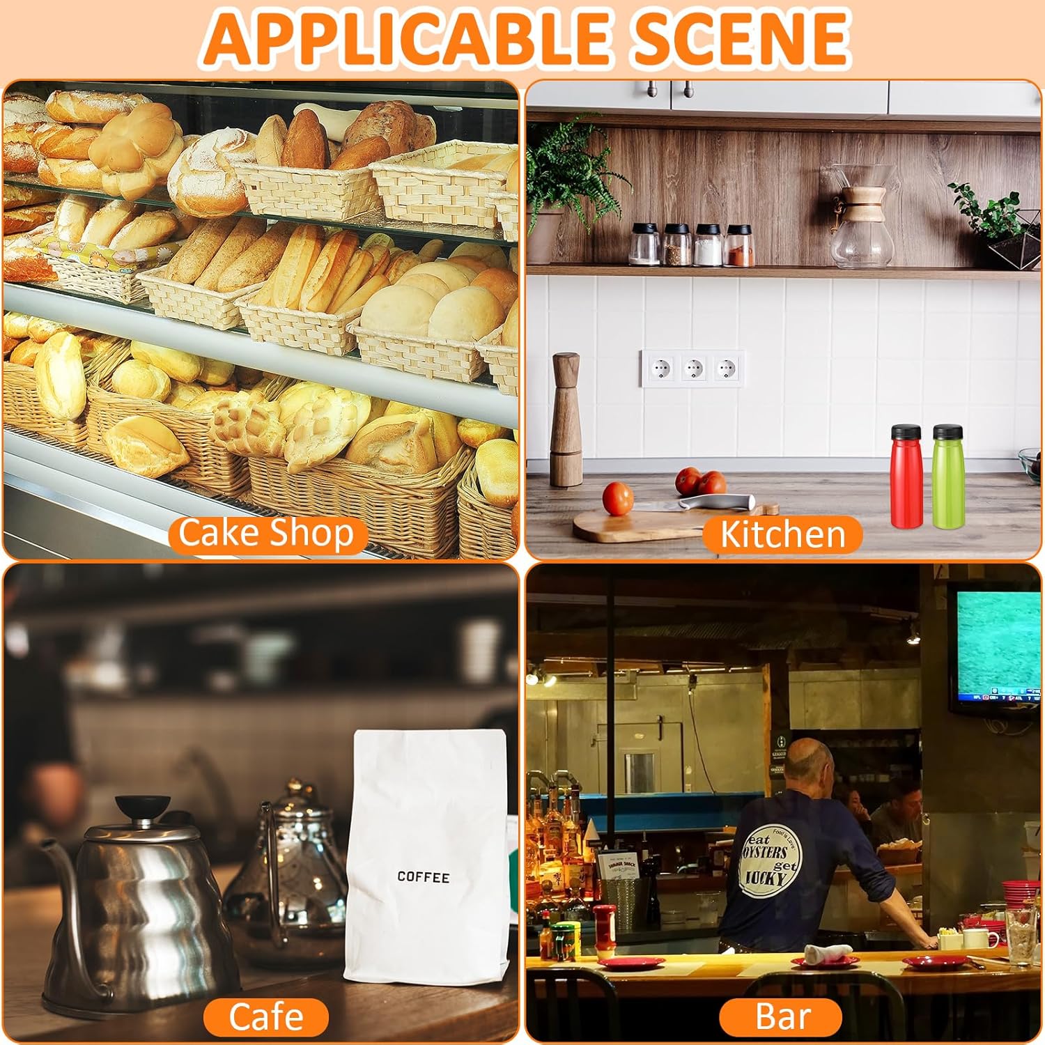 Tanlade 100 botellas de plástico para jugos con tapas, recipientes transparentes reutilizables para bebidas, botellas vacías para jugos caseros,