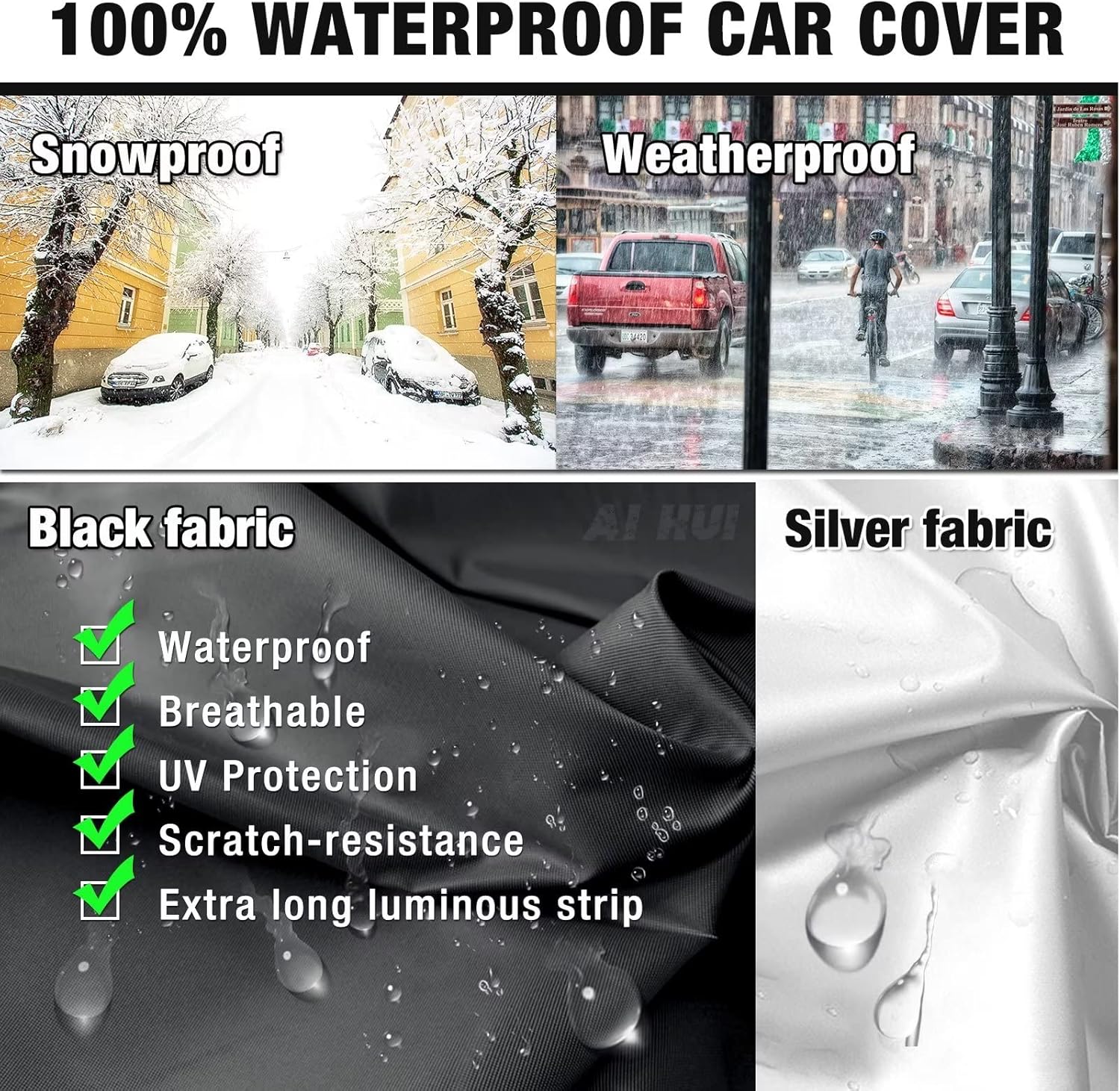 AI HUI – Funda para automóvil compatible con Peugeot 5008 (2016-2022), impermeable, para todo tipo de clima, 6 capas, cubierta completa para