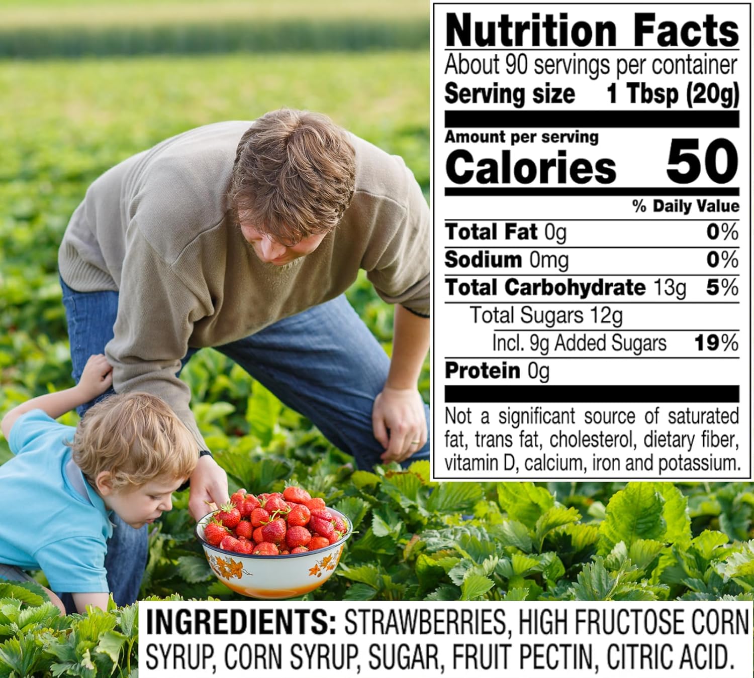 Strawberry Jam es libre de gluten, sin OMG y sin MSG añadido  Mermelada de fresa saludable para niños y adultos, una fruta dulce para untar, tarro