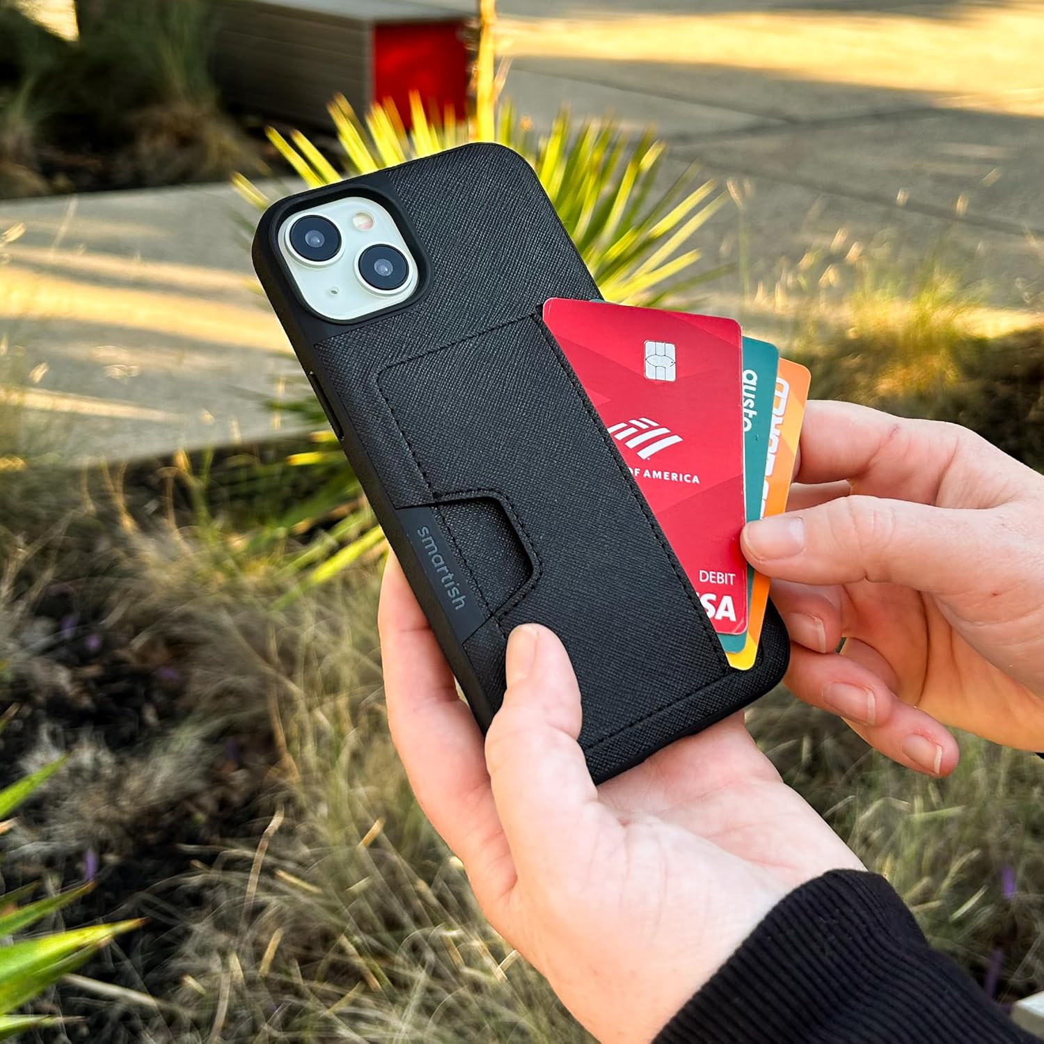 Smartish Funda tipo cartera para iPhone 15  Wallet Slayer Vol. 2 delgada + protectora tarjetero con función atril  Funda de ranura oculta probada