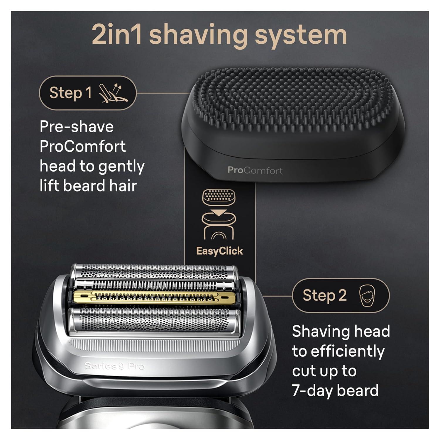 Braun Maquinilla de afeitar eléctrica Series 9 PRO+ para hombres, 5 elementos de afeitado Pro y cabezal ProComfort para preparar el afeitado,