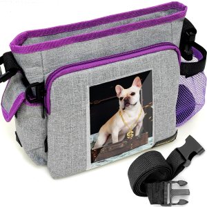 Bolsa de golosinas para perros para pasear a varios perros, bolsa de golosinas de gran capacidad para perros con soporte integrado para botella de Bolsa de golosinas para perros para pasear a varios perros, bolsa de golosinas de gran capacidad para perros con soporte integrado para botella de