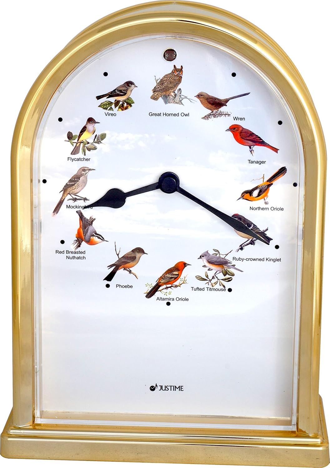 Búho de 7.5 pulgadas de alto colección encantadora reproduce 12 canciones populares de pájaro reloj de mesa Home Deco multicolor selección de regalo
