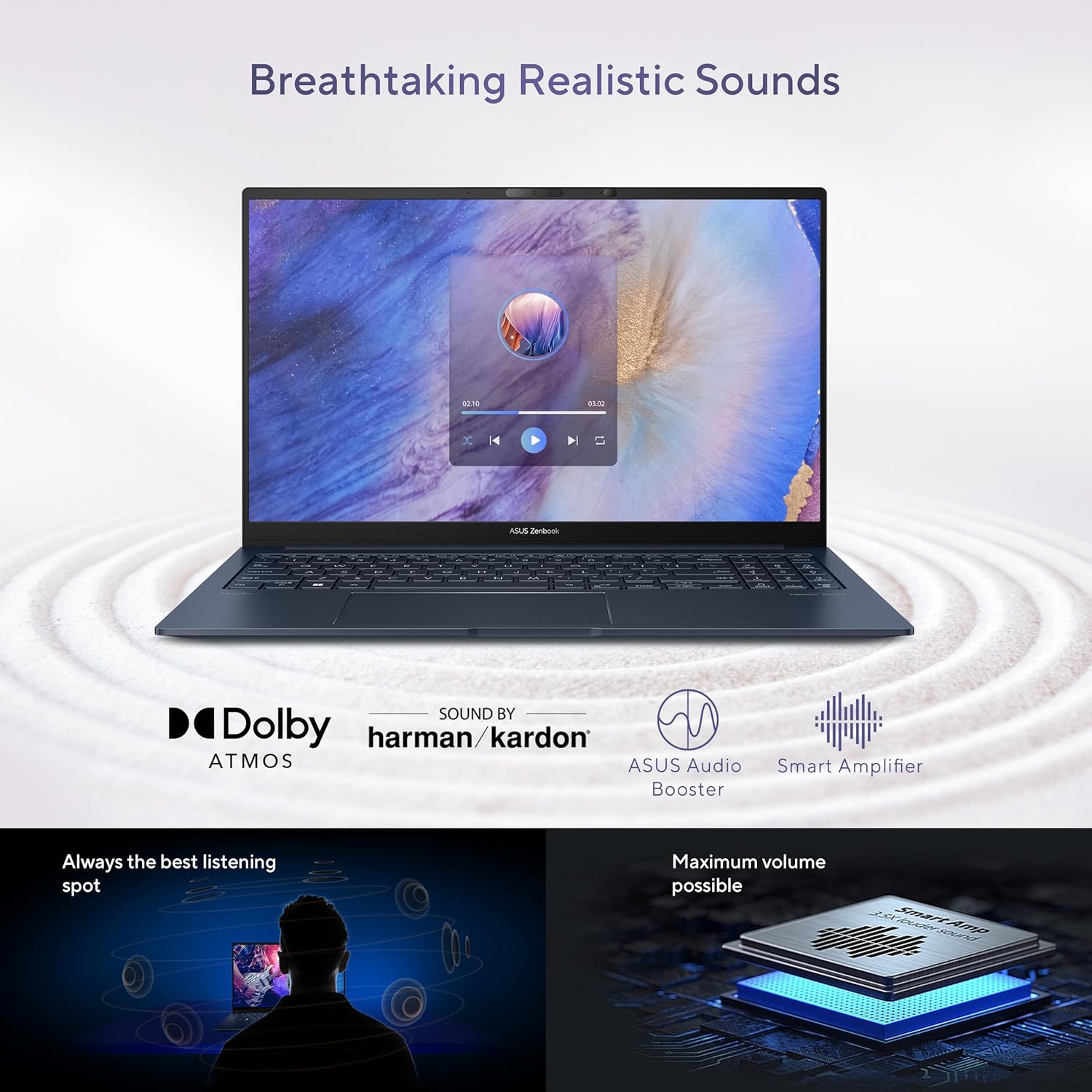 ASUS Portátil Zenbook 15, pantalla FHD de 15.6 pulgadas, CPU AMD Ryzen 7 7735U, gráficos AMD Radeon, 16 GB de RAM, SSD de 512 GB, Windows 11 Home,