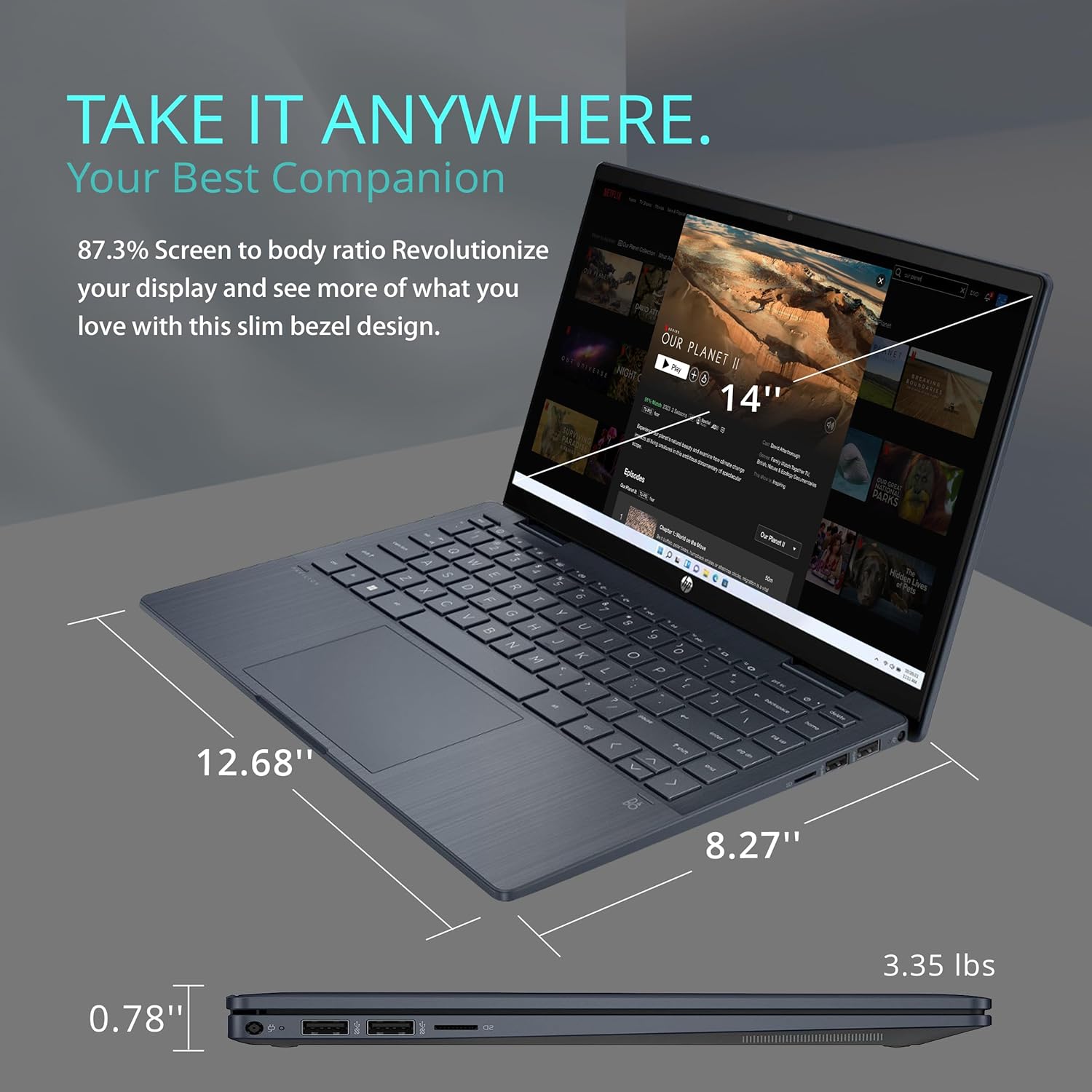 HP Pavilion x360 – Laptop 2 en 1, pantalla táctil FHD de 14 pulgadas, Intel Core i3-1215U, RAM DDR4 de 8 GB, SSD PCIe de 512 GB, gráficos Intel Iris