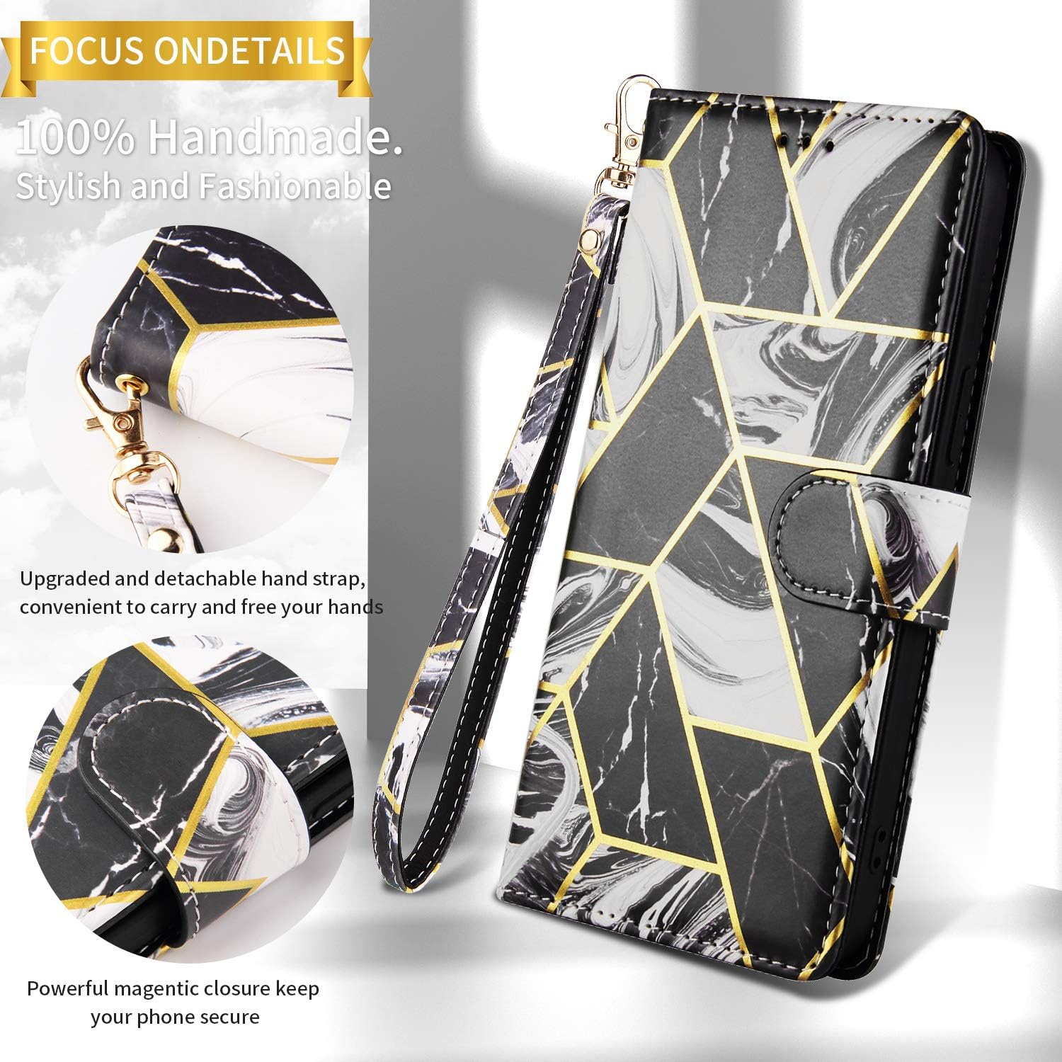 Asuwish Compatible con Samsung Galaxy A13 5G – Funda tipo cartera y protector de pantalla de vidrio templado, funda de cuero con función atril para