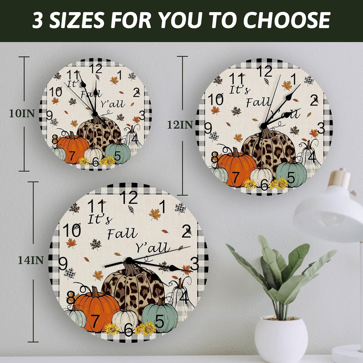 Silent – Reloj de pared decorativo sin tictac para cocina, dormitorio, baño, oficina, sala de estar, hogar, funciona con pilas, 10 pulgadas de