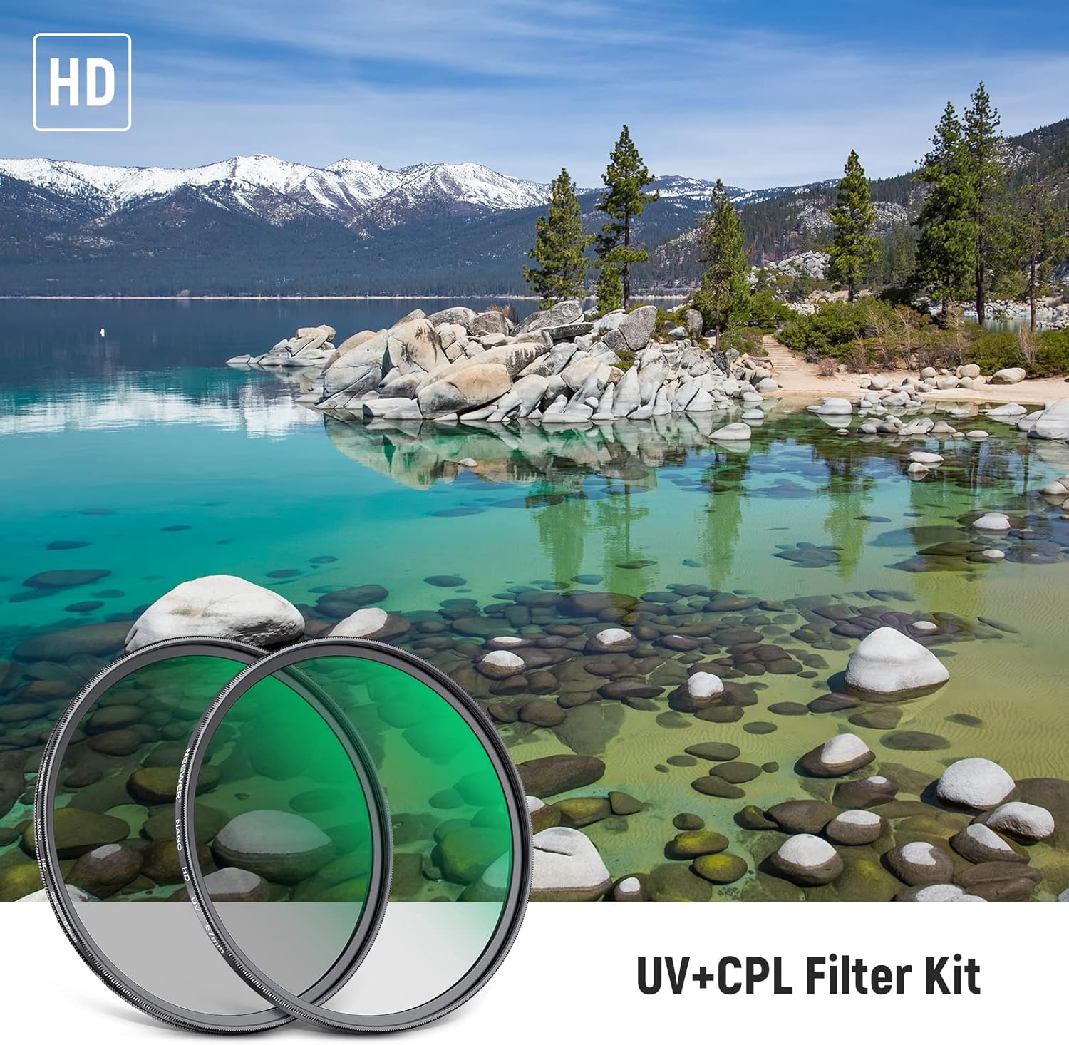 NEEWER Kit de filtro de lente UV CPL de 2.638 in, polarizador circularfiltro de lente de protección UV con vidrio óptico HD con revestimiento nano