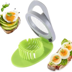 Cortador de huevos para huevos duros, cortador de huevos de alambre de acero inoxidable con elegante cuerpo de plástico duotono, ideal para huevos Cortador de huevos para huevos duros, cortador de huevos de alambre de acero inoxidable con elegante cuerpo de plástico duotono, ideal para huevos