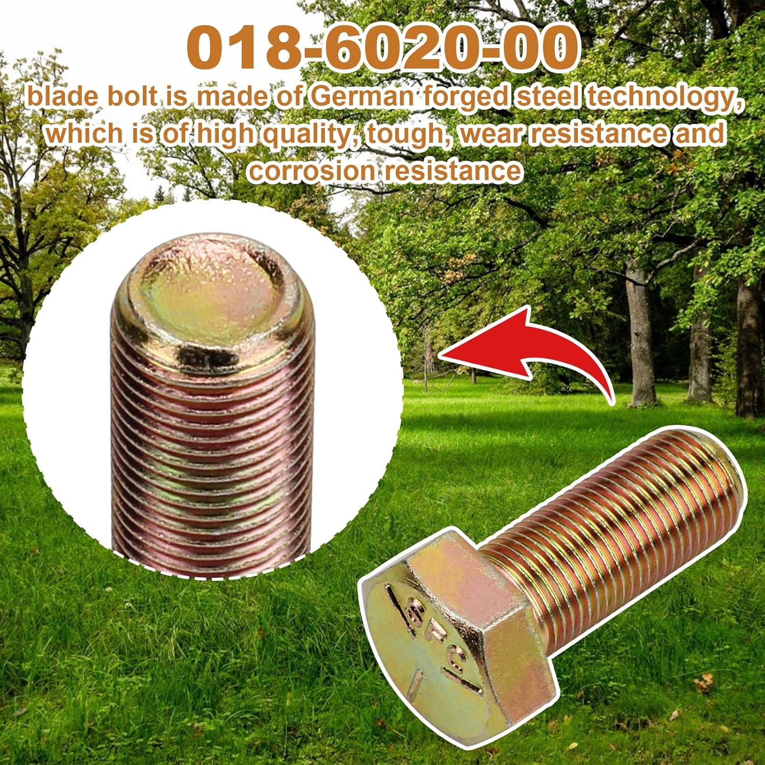 Aillsa GR 8 Perno de hoja hexagonal 018-6020-00 para cortacéspedes Bad Boy 58″-18 x 1-12″ GR 8 Tornillo hexagonal compatible con ZT, CZT, MZ,