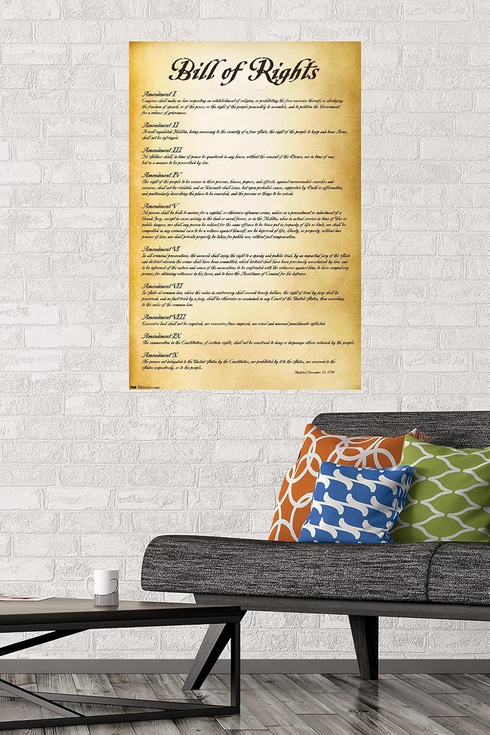 Trends International The United States of America – Póster de pared de Carta de Derechos, 22.375 x 34 pulgadas, versión premium sin marco