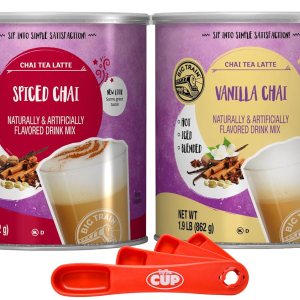 Big Train Chai Tea Latte – Mezcla de bebida variada (paquete de 2) recipientes de 1.9 libras, vainilla chai y chai especiado con cucharas giratorias Big Train Chai Tea Latte – Mezcla de bebida variada (paquete de 2) recipientes de 1.9 libras, vainilla chai y chai especiado con cucharas giratorias