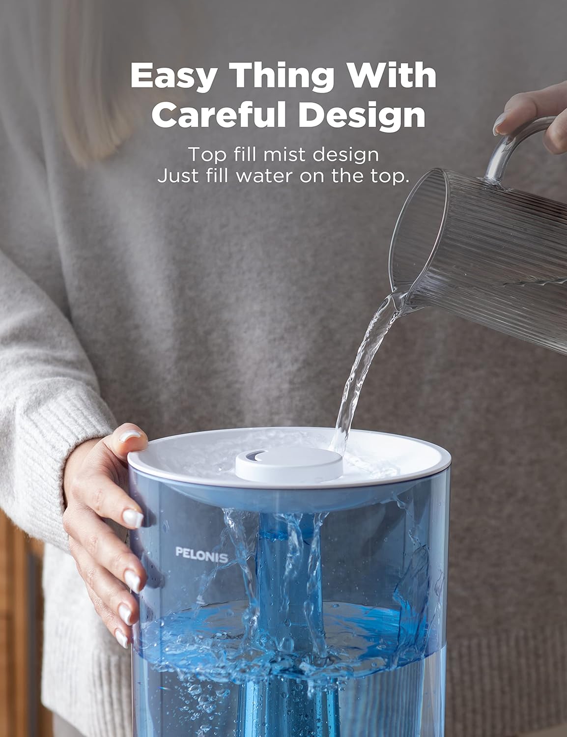 Pelonis Humidificadores de niebla cálida y fría para dormitorio, habitación grande, hogar y bebé, humidificador ultrasónico de niebla fría y cálida