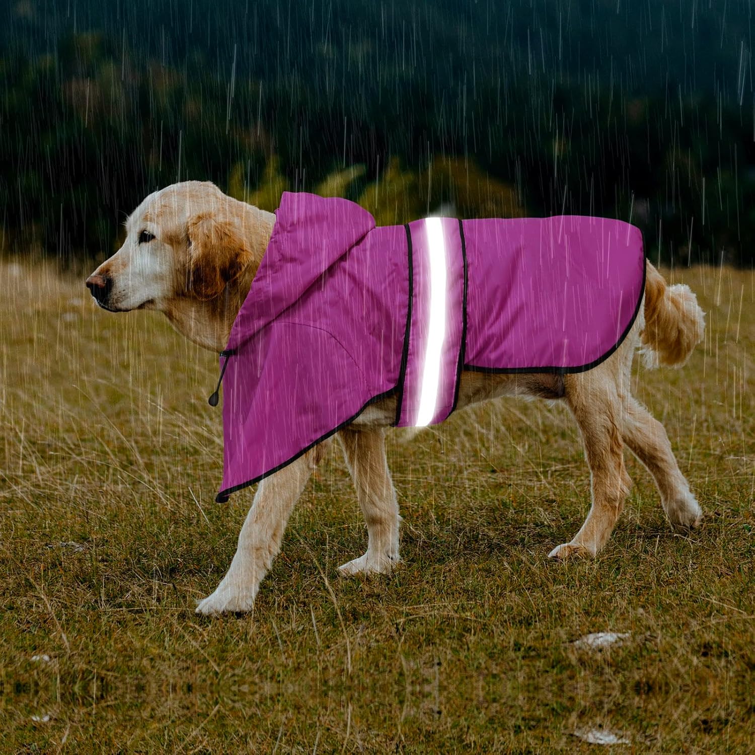Impermeable para perros  Impermeables con capucha para perros, abrigo de lluvia reflectante ajustable para perro, chaqueta de lluvia para perro,