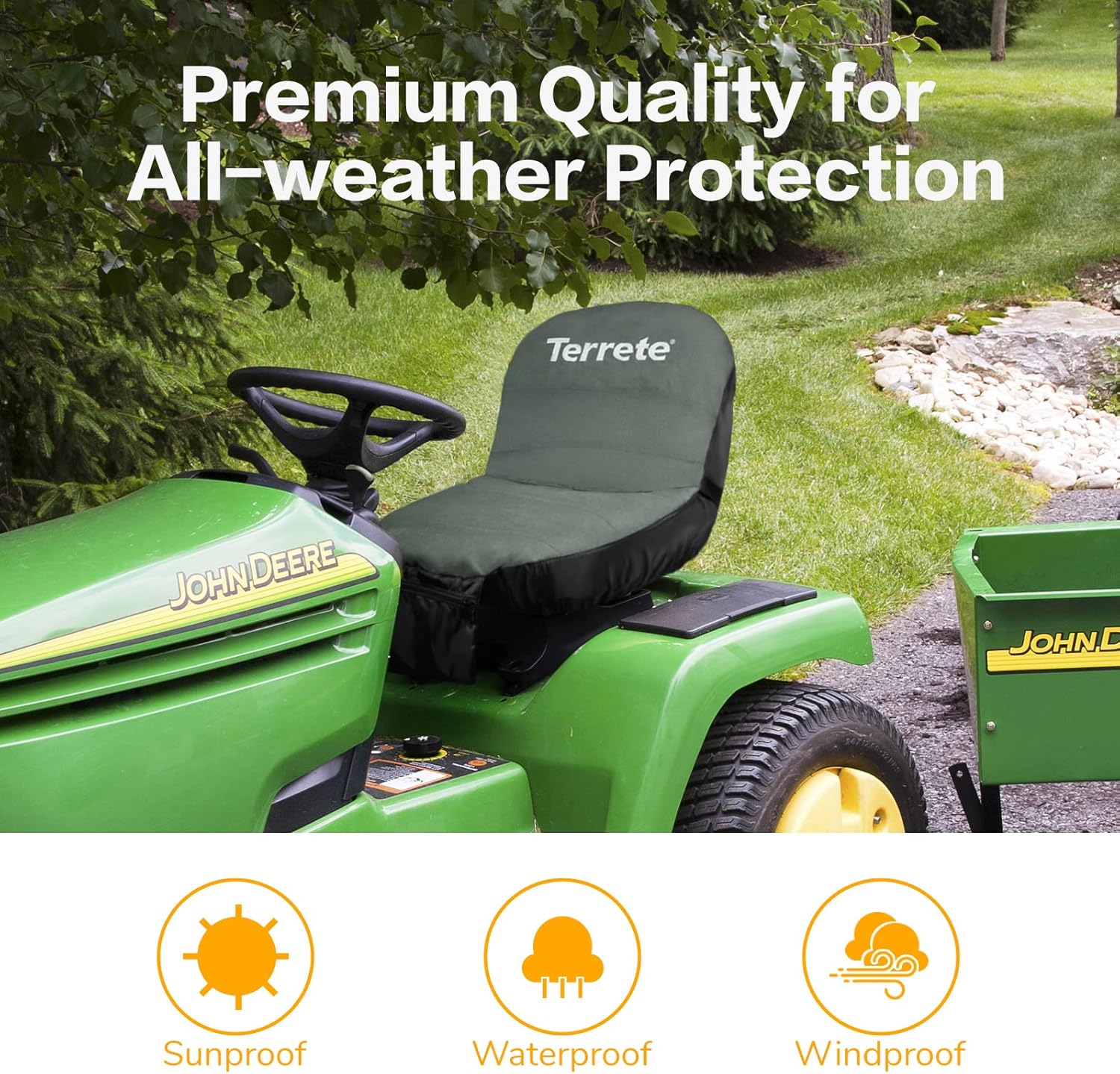 Funda de asiento de tractor, con funda extra impermeable para asientos de 12.5 a 14 pulgadas de alto, funda de asiento para cortacésped de