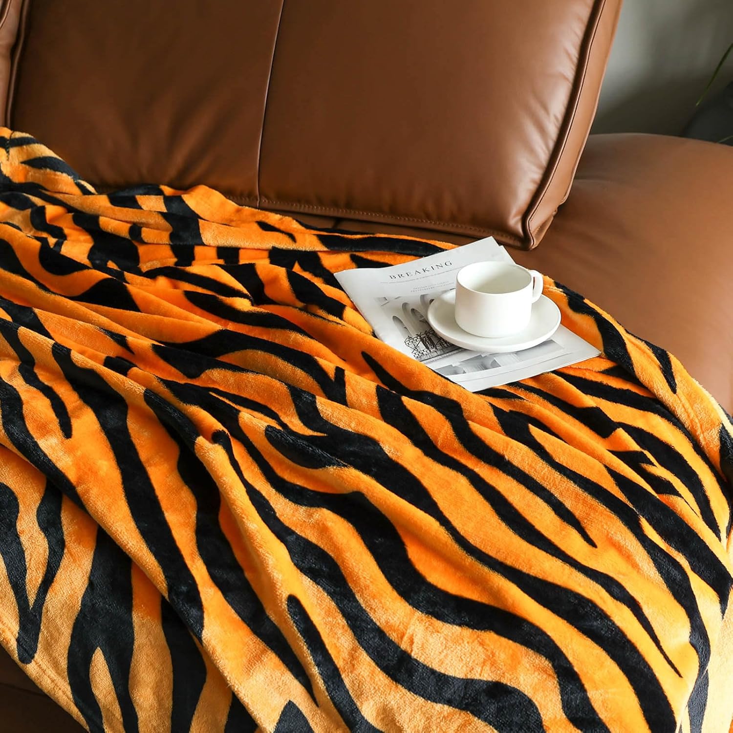 NANPIPER Manta de cama suave para decoración de habitación, mullida, tamaño individual, mantas cálidas con estampado de cebra