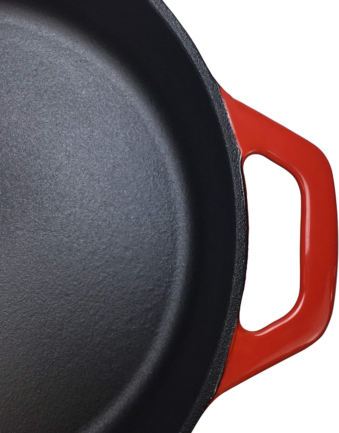 Sartén de hierro fundido esmaltado de 10.25 pulgadas, 1 soporte de silicona para mango caliente y 1 agarradera de silicona para el mango de
