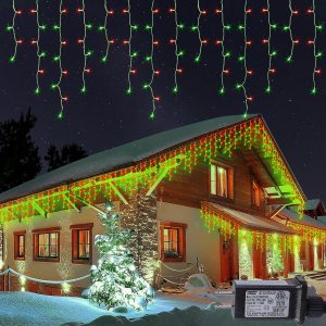 Hopolon Luces LED de carámbano de Navidad de 33 pies, 360 L, impermeables, 8 modos de iluminación, con 60 gotas, luces de Navidad para bodas, Hopolon Luces LED de carámbano de Navidad de 33 pies, 360 L, impermeables, 8 modos de iluminación, con 60 gotas, luces de Navidad para bodas,