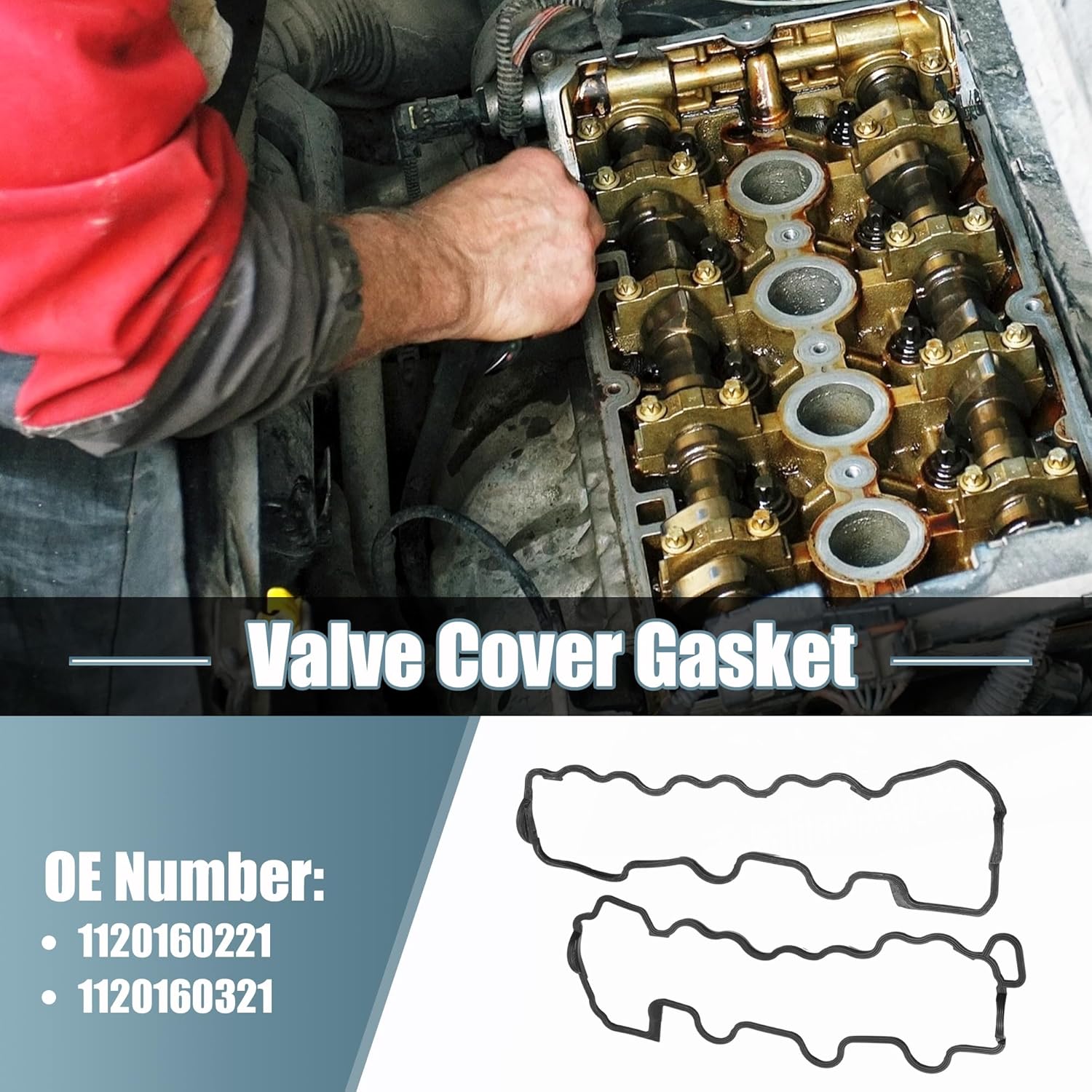 X AUTOHAUX Junta de tapa de válvula NO.11201602211120160321 para Mercedes-Benz C240 2001-2005 para Mercedes-Benz C280 1998-2000