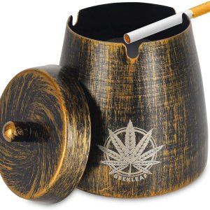 GEEKLEAF Ceniceros para cigarrillos al aire libre, cenicero con tapa, bandeja de cenizo resistente al viento para patio al aire libre o interior, GEEKLEAF Ceniceros para cigarrillos al aire libre, cenicero con tapa, bandeja de cenizo resistente al viento para patio al aire libre o interior,