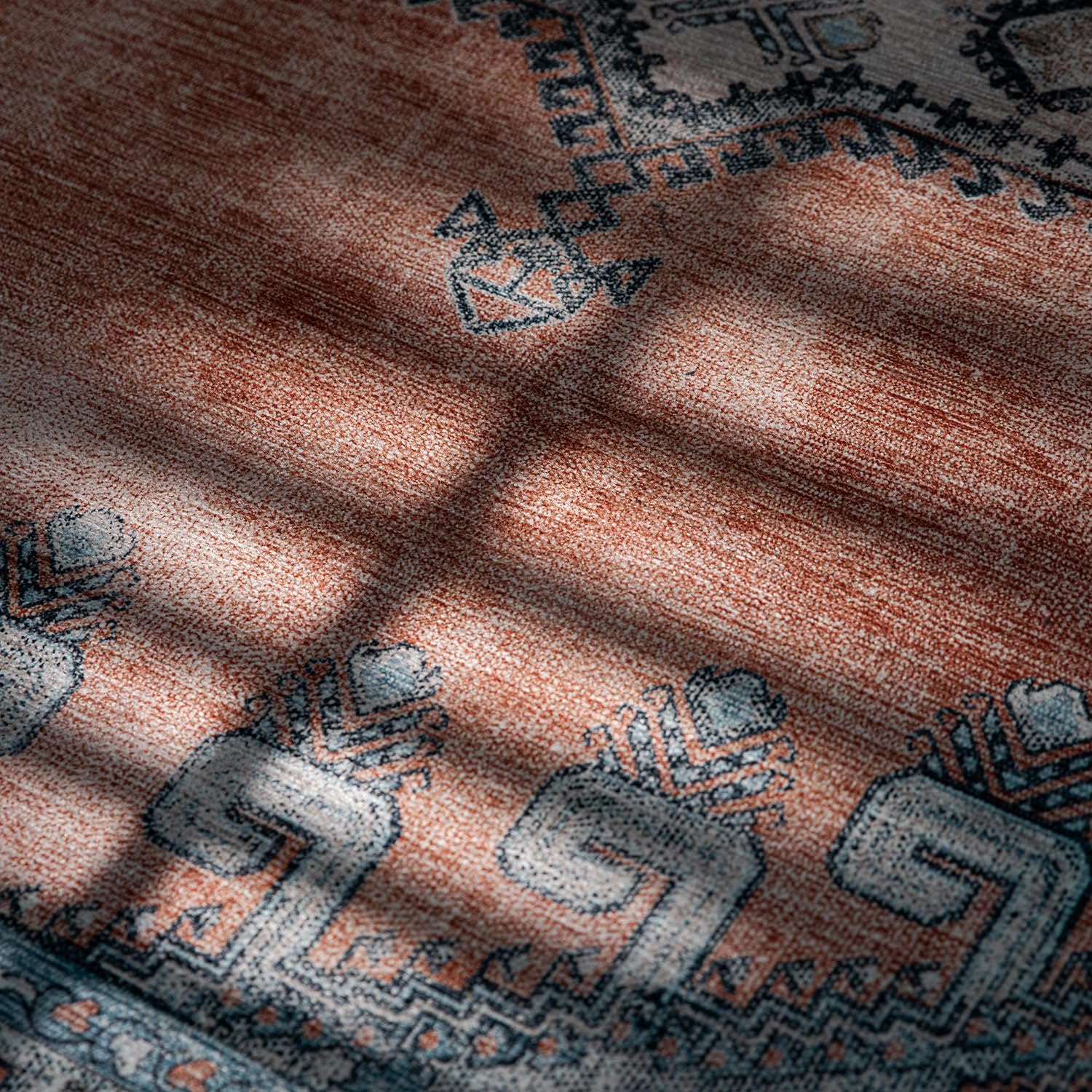 CAMILSON Alfombra lavable a máquina, oriental, retro, persa, vintage, envejecida, con medallones, 2 x 7 pies, no desprende pelusa, resistente a las