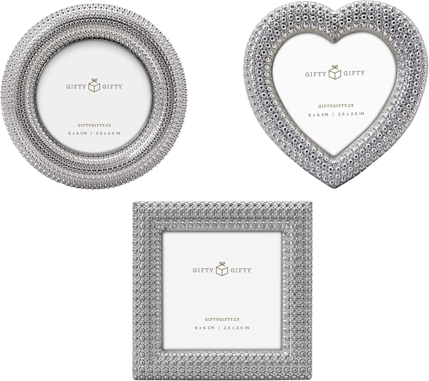 Juego de 3 portarretratos pequeños clásicos de 2.5 x 2.5 pulgadas para mesa, escritorio, marco de fotos, perfecto para decoración del hogar, boda,