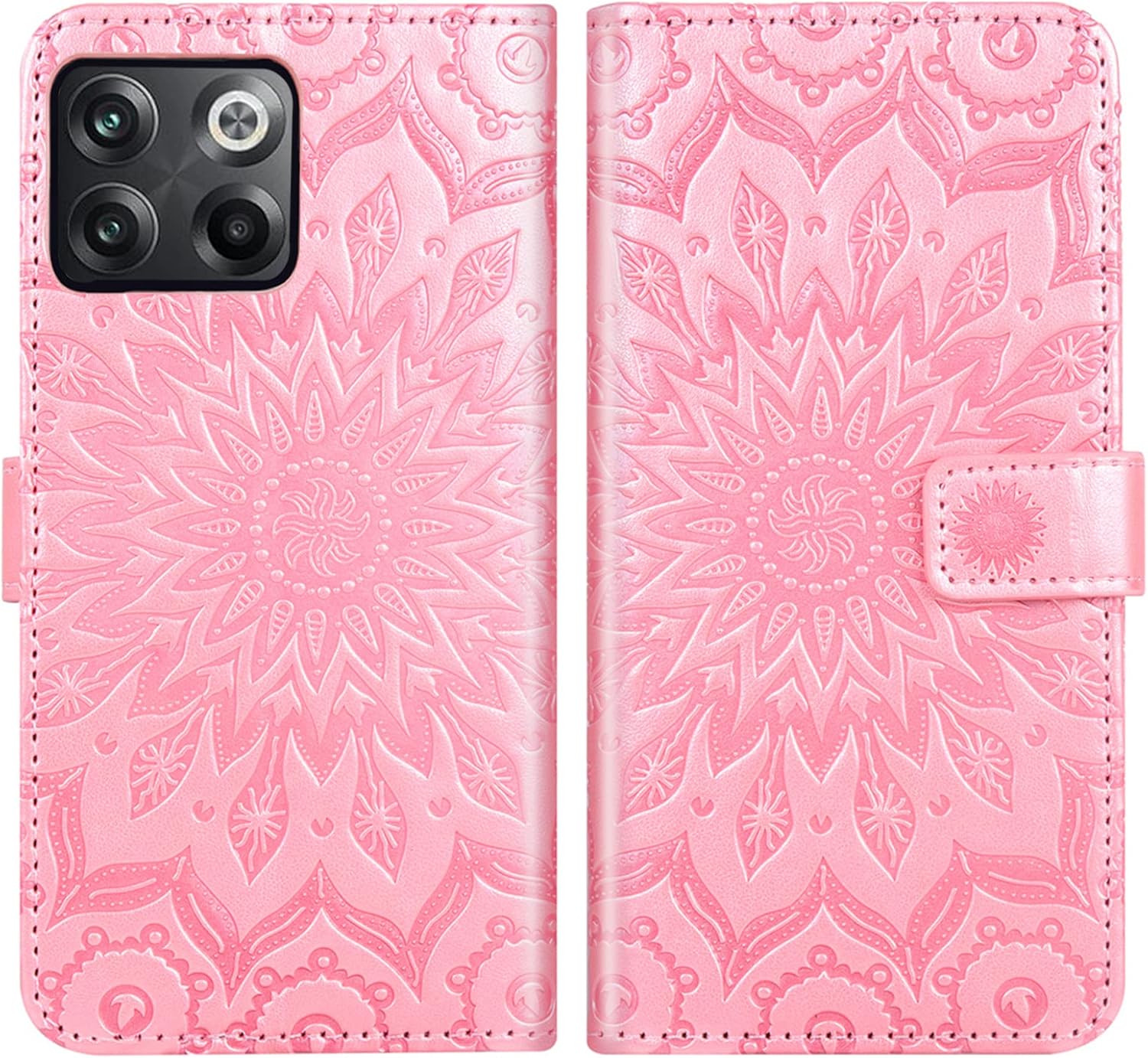 Funda de teléfono para OnePlus 10T 5GOne Plus Ace Pro Wallet con protector de pantalla de vidrio templado y funda delgada de cuero, soporte para