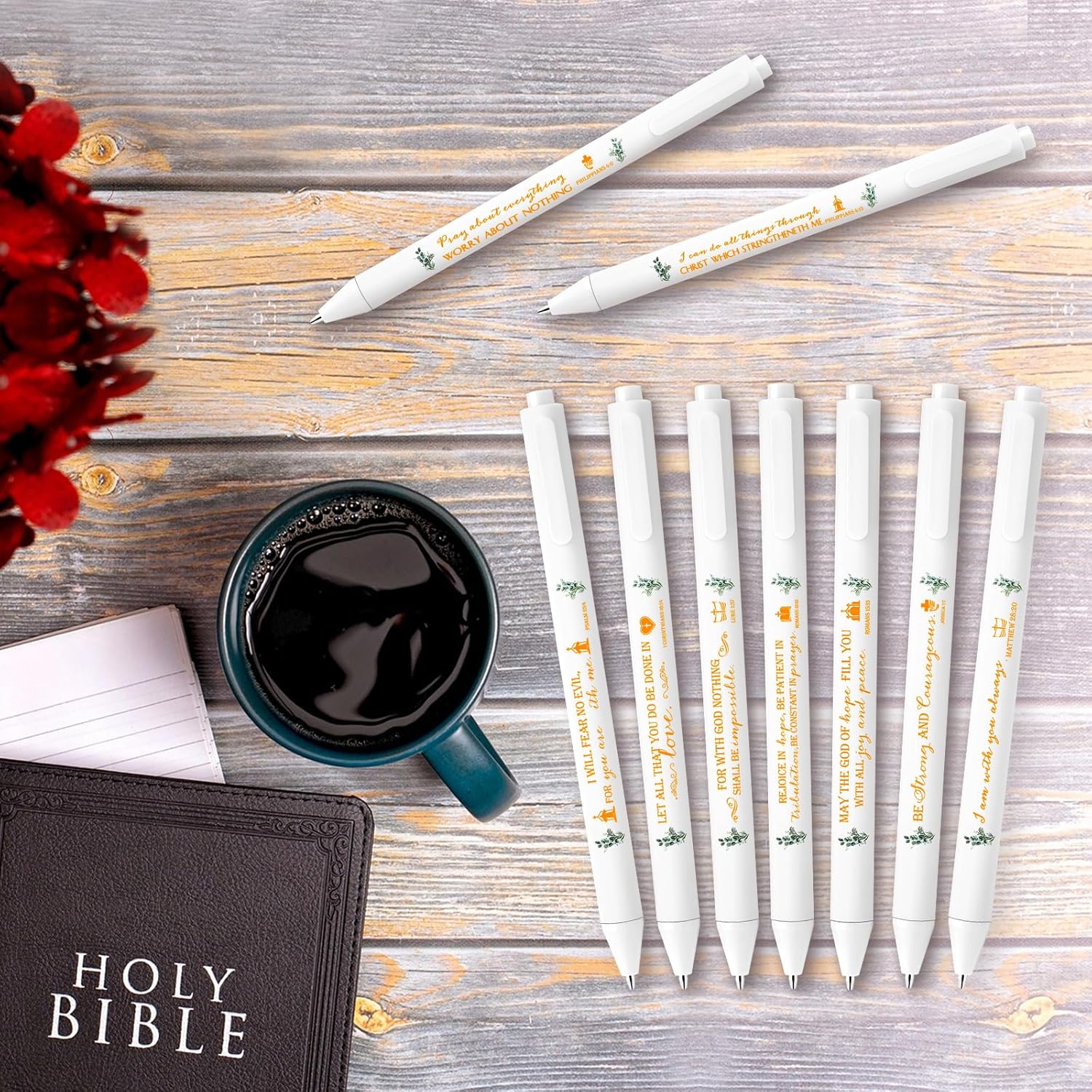 Fulmoon Bolígrafo con versículo bíblico, regalos cristianos para mujeres, Día de la Madre, regalos religiosos, bolígrafo motivacional de eucalipto y