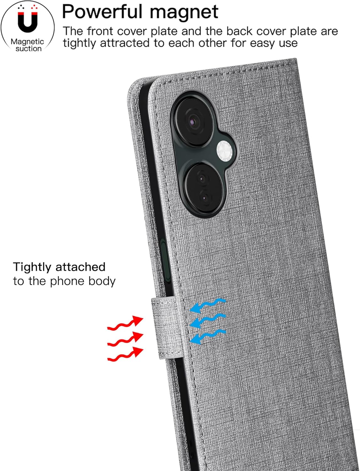 Foluu Funda para OnePlus Nord N30 5G, con cierre magnético, ranuras para tarjetas, soporte para dinero en efectivo, soporte de TPU transparente, a