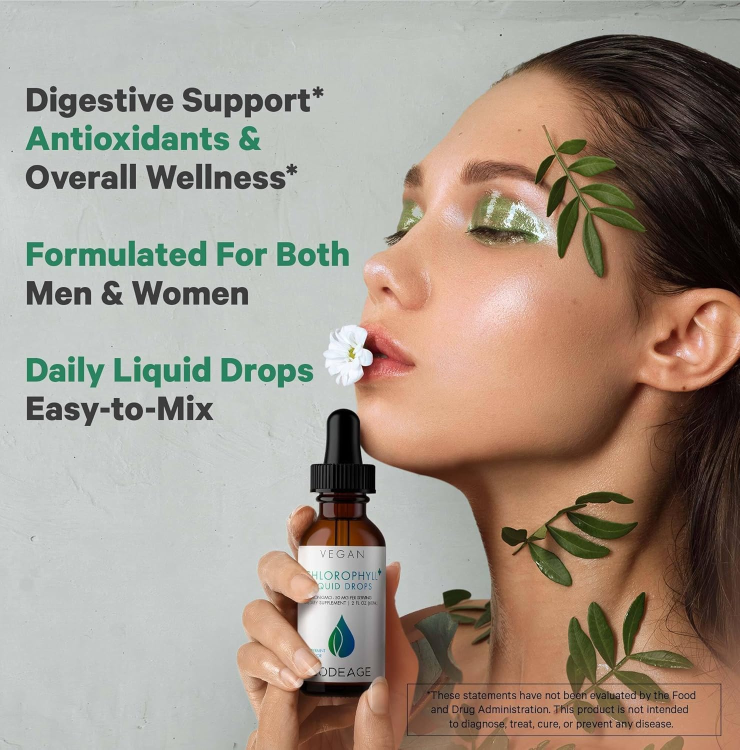 Codeage Suplemento líquido de clorofila, apoyo inmunológico, cuidado de la piel, agua de glicerina vegetal orgánica certificada, clorofila líquida,