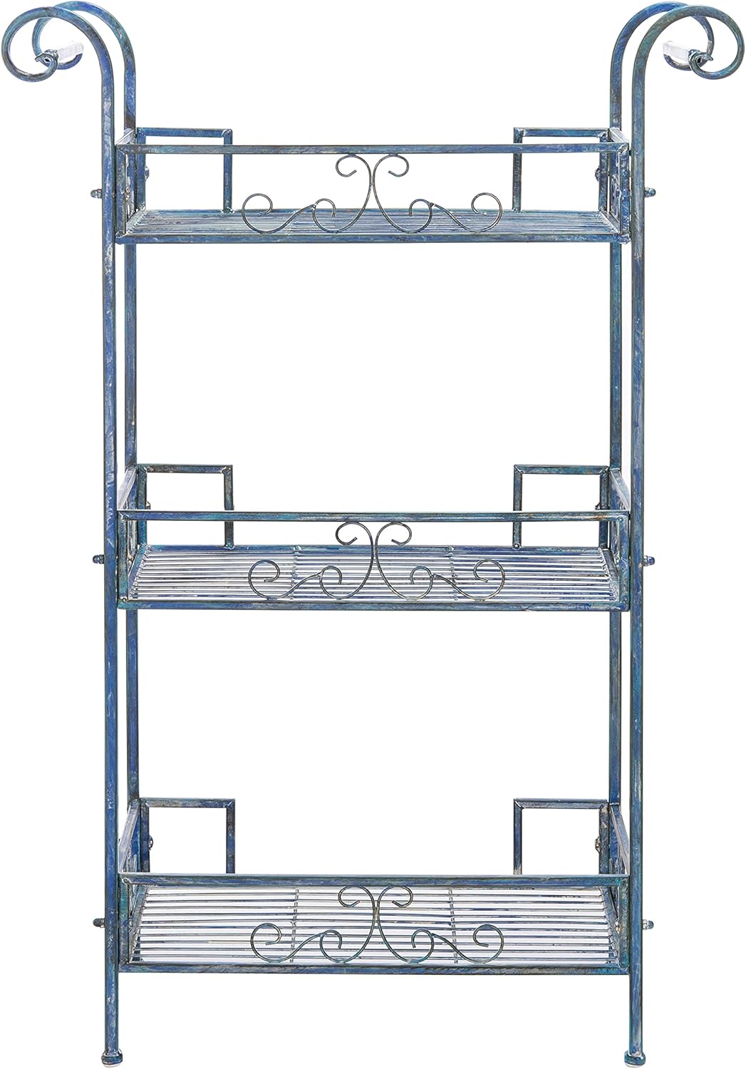 Safavieh PAT5006C-Outdoor Collection Noreen – Estantería victoriana de 3 niveles, color azul musgo