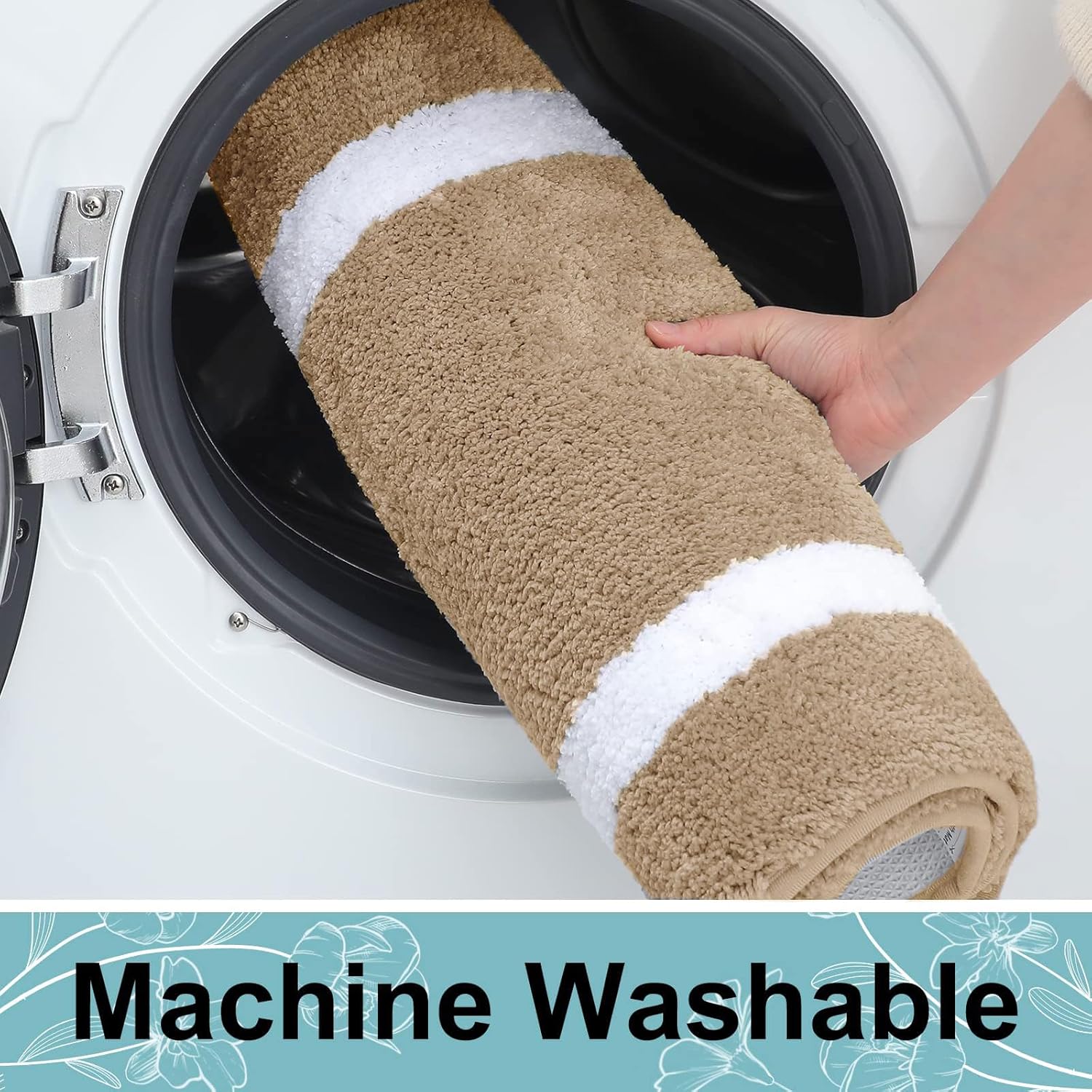 Kitinjoy – Tapete de baño de microfibra muy suave, absorbente, antideslizante, afelpado y peludo, lavable y secable a máquina, para baño, tina o