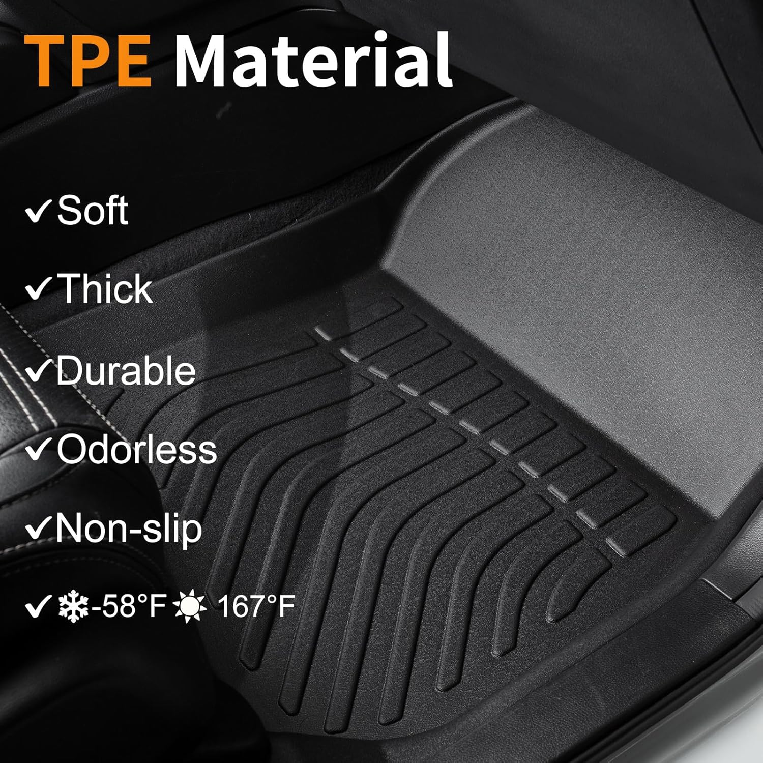 Binmotor -Alfombrillas TPE para Highlander 7 y 8 asientos 2014-2019, protección para todo tipo de clima, forros de piso de automóvil resistentes,