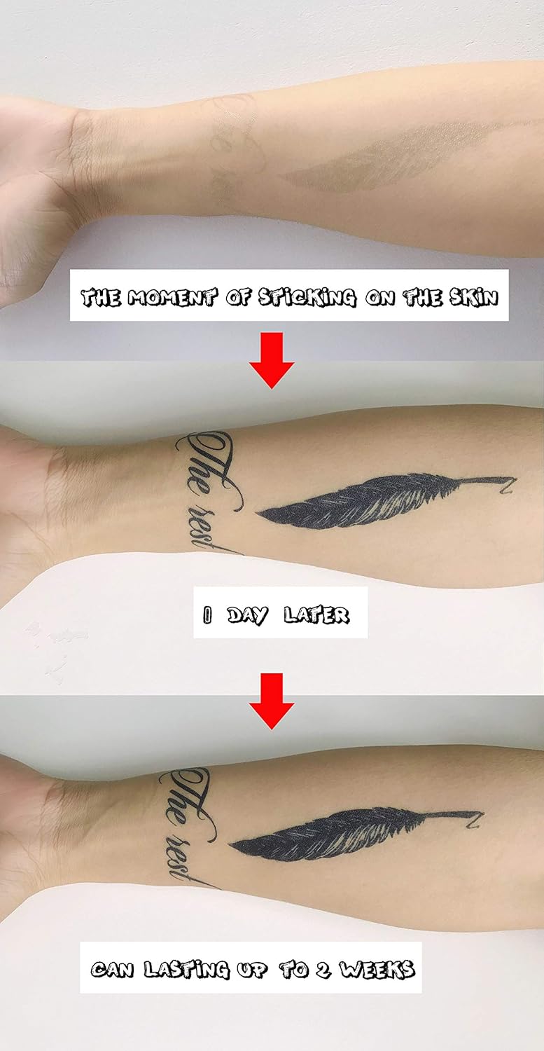 Tatuajes temporales semipermanentes de Halloween, 6 hojas, 2 semanas, tatuajes falsos de serpiente, 100% tinta a base de plantas, calcomanías de