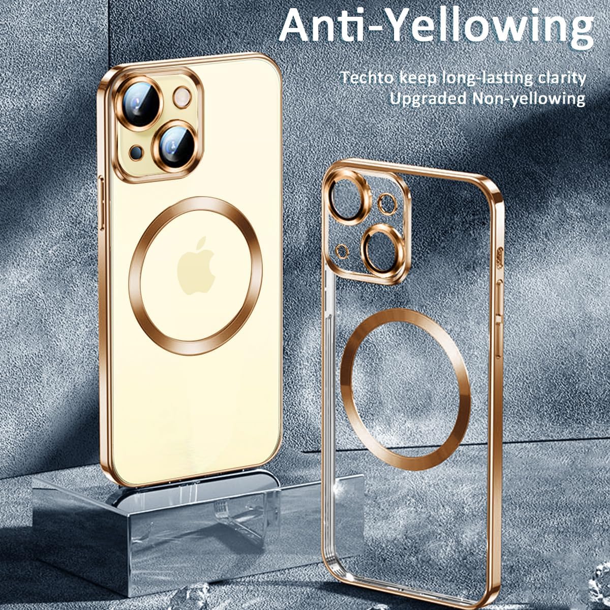 Funda transparente diseñada para iPhone 15 Plus, compatible con MagSafe, iPhone 15Plus, funda magnética con protector de lente de cámara, a prueba