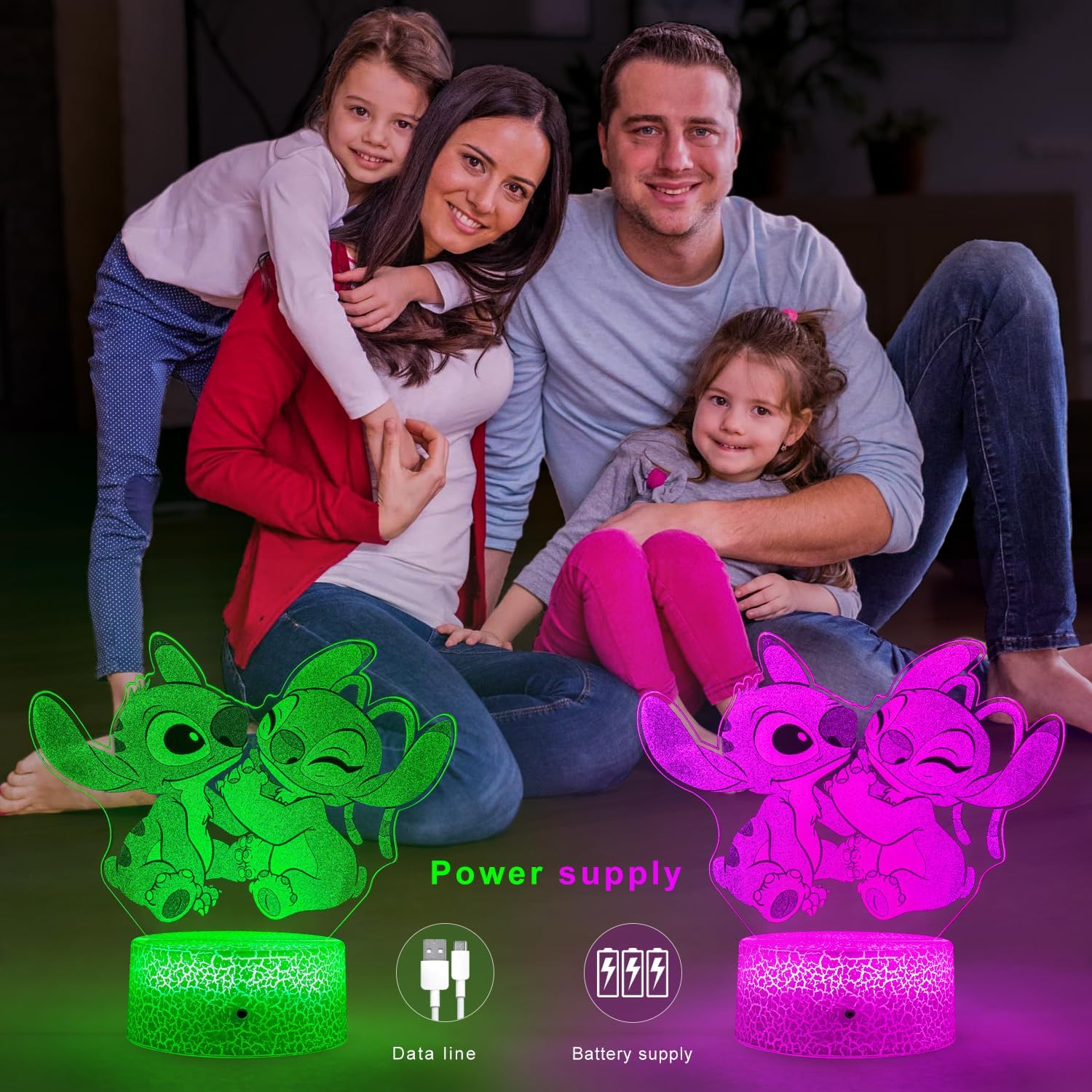 Lámpara de puntada, luz nocturna de puntada, regalos de puntada, luz de puntada, con control remoto y táctil inteligente, lámpara regulable, regalo