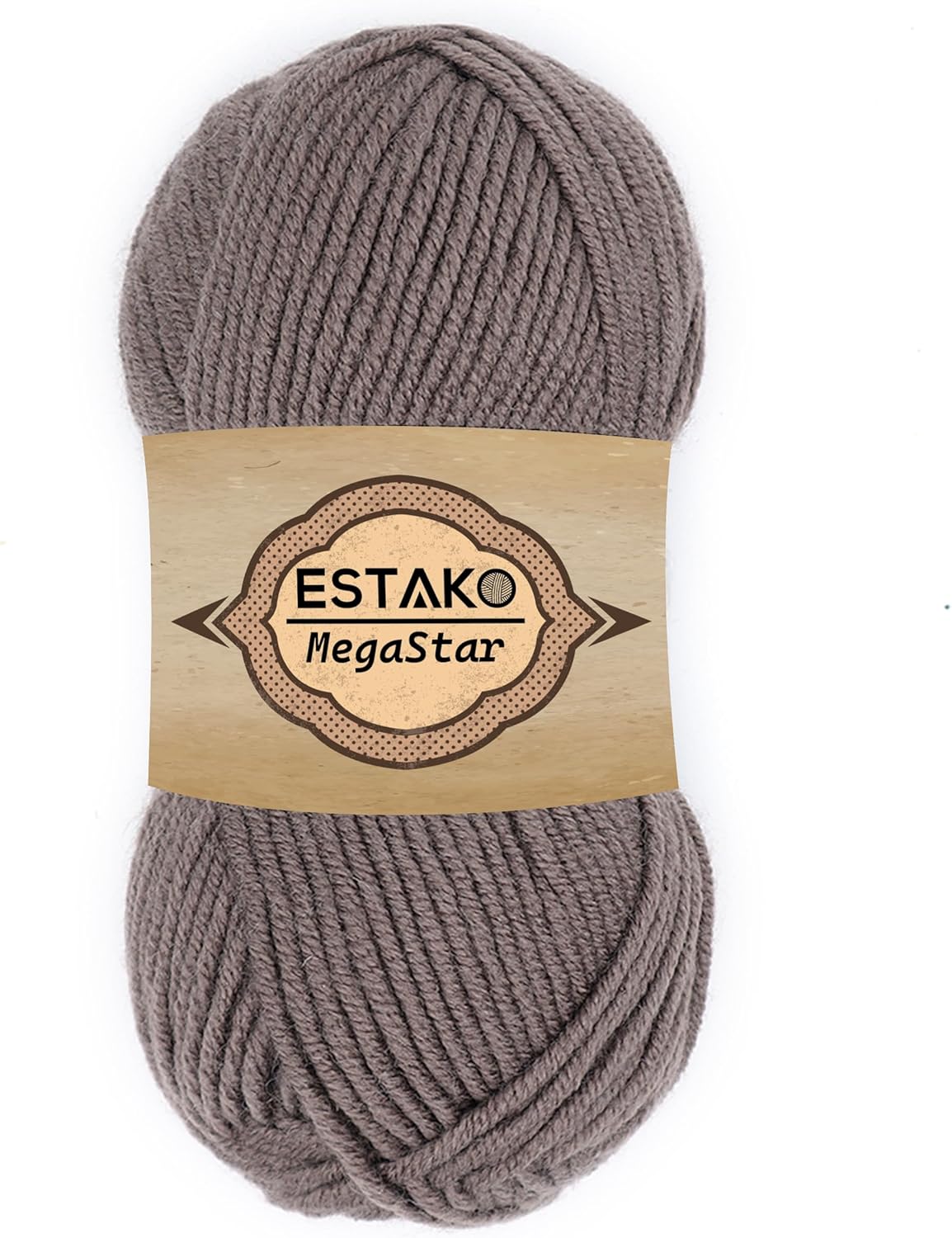 Estako Megastar – Hilo de lana 75% acrílico, 25% lana, suave, grueso y voluminoso #5 para ganchillo y tejer, 3.52 onzas (3.53 oz)  120 años (360.9