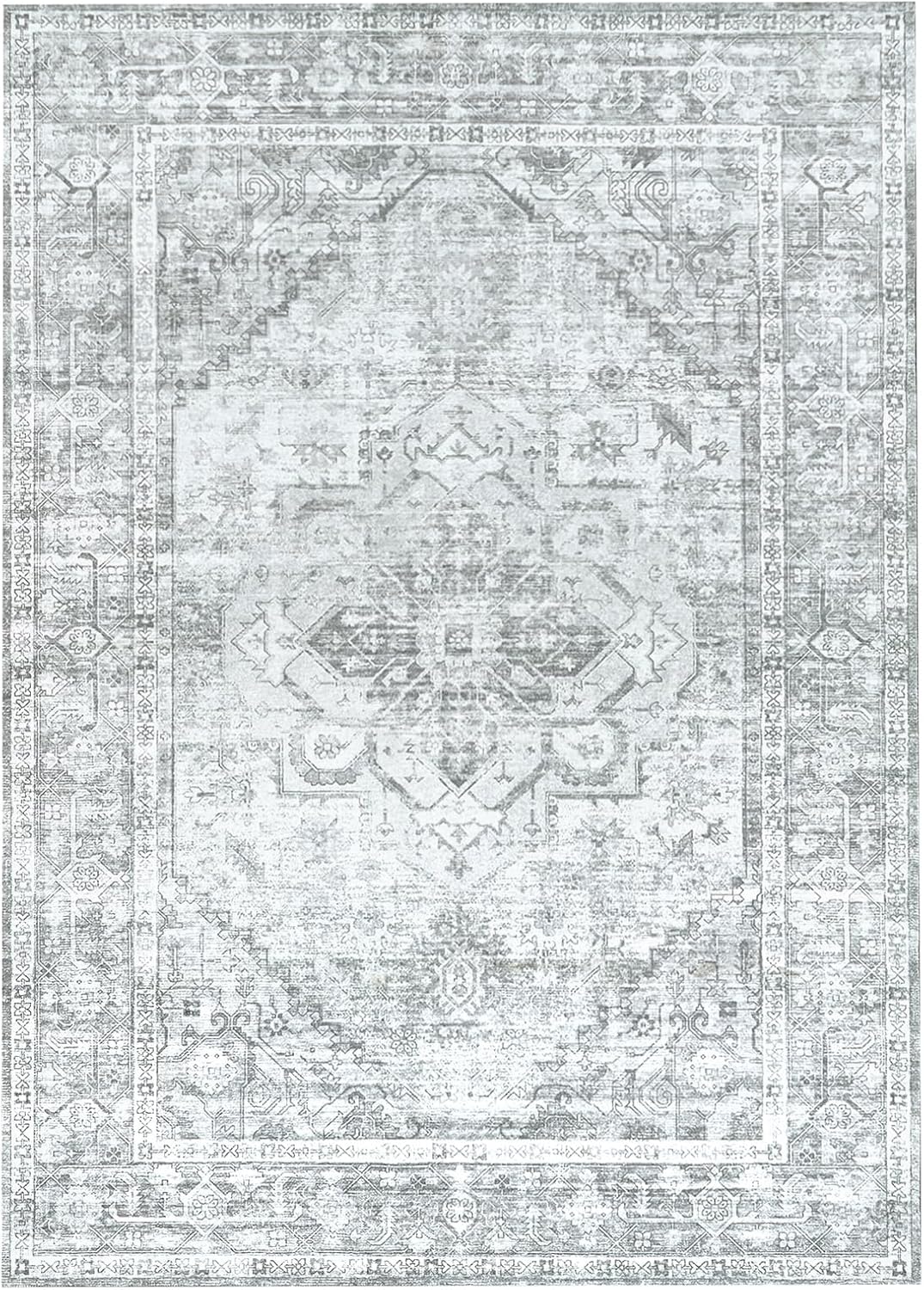 Alfombra clásica, lavable a máquina, de pelo bajo, con estampado floral, antideslizante, persa, estilo bohemio, para interiores o sala de estar,