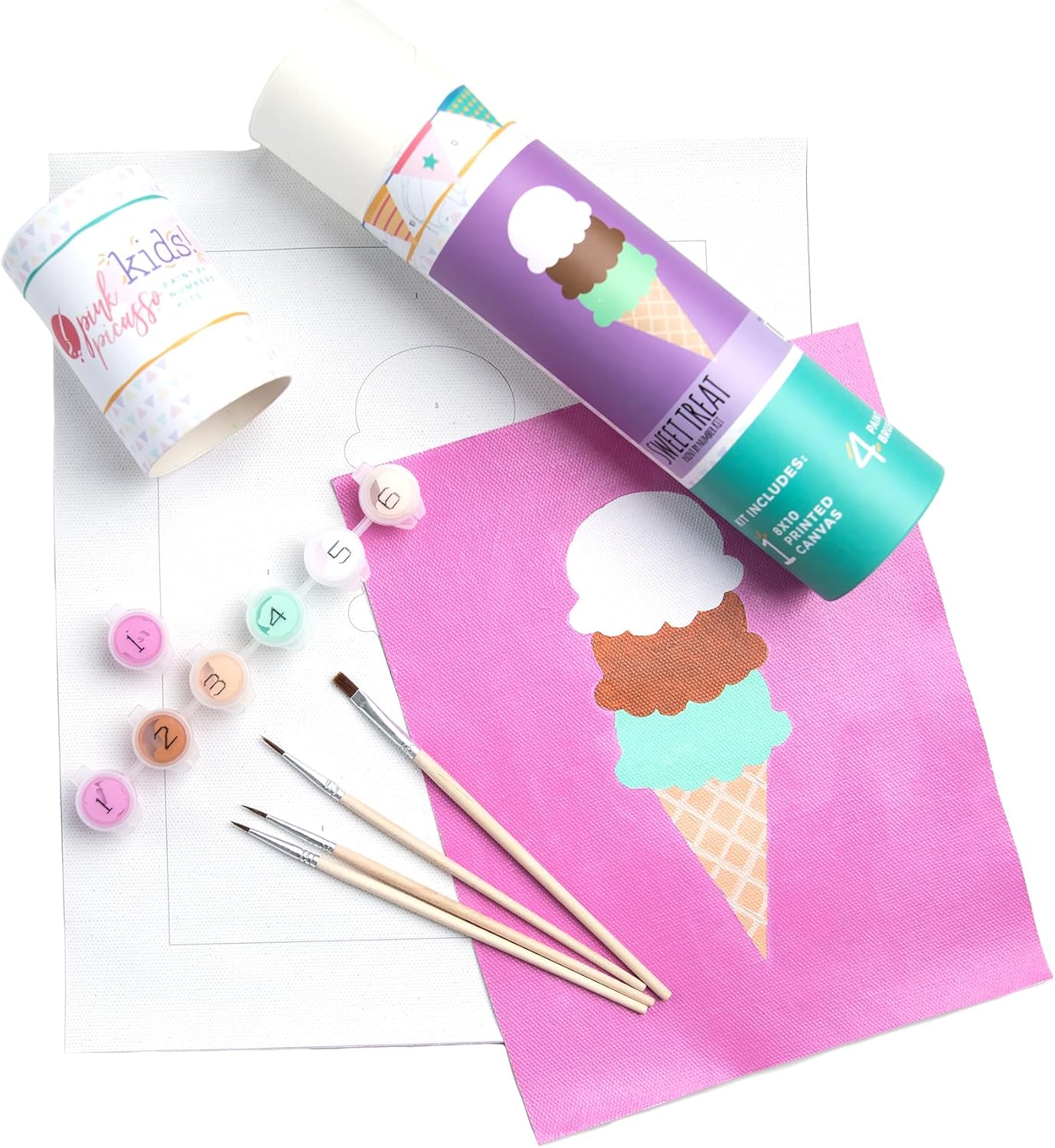 Pink Picasso Kits de pintura por números para niños de 8 a 12 años  Kit de manualidades para niños principiantes de bricolaje, pintura acrílica,